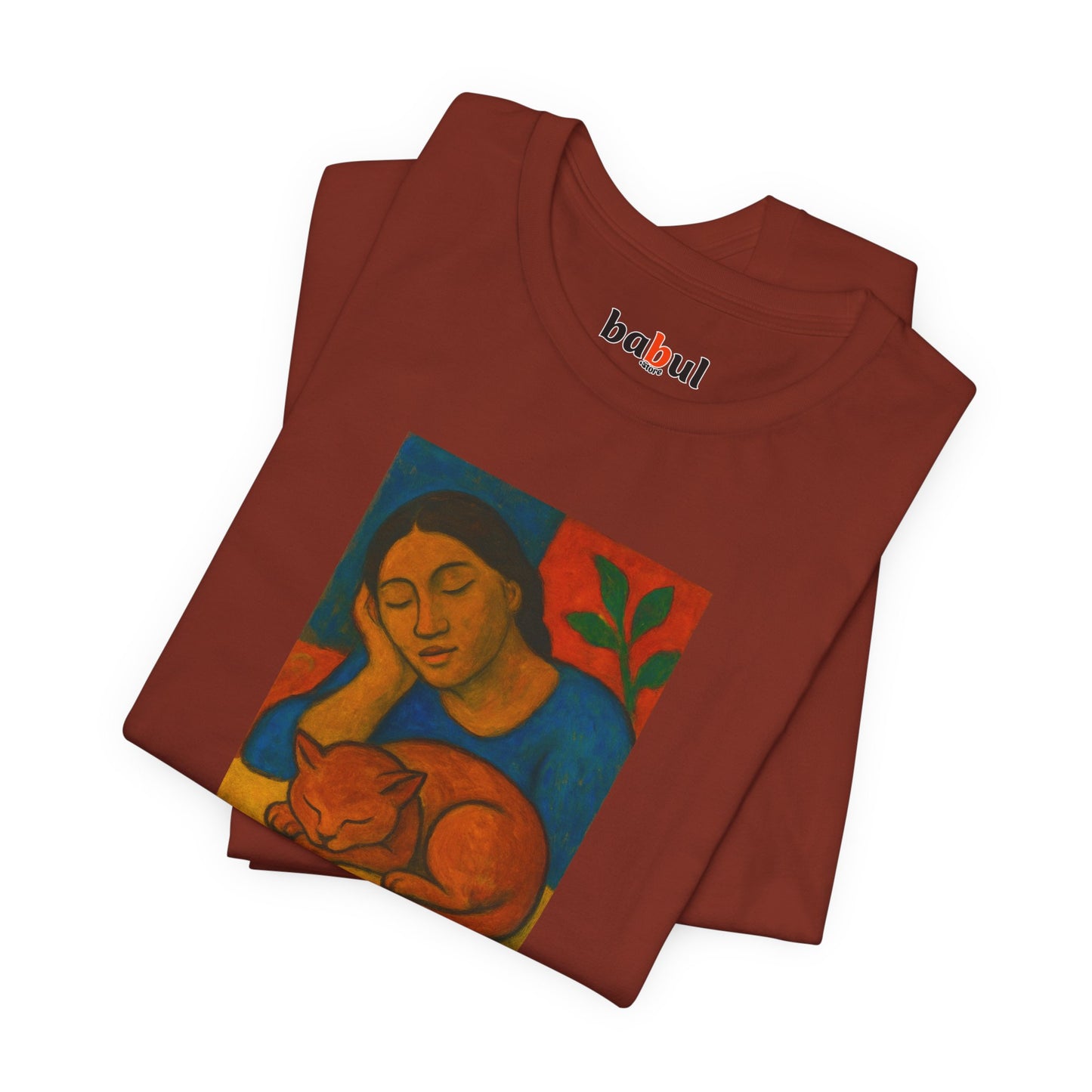 CATART Unisex Jersey Cat T-Shirt - GAUGUIN - Iconic Painting Reimagined with Cats