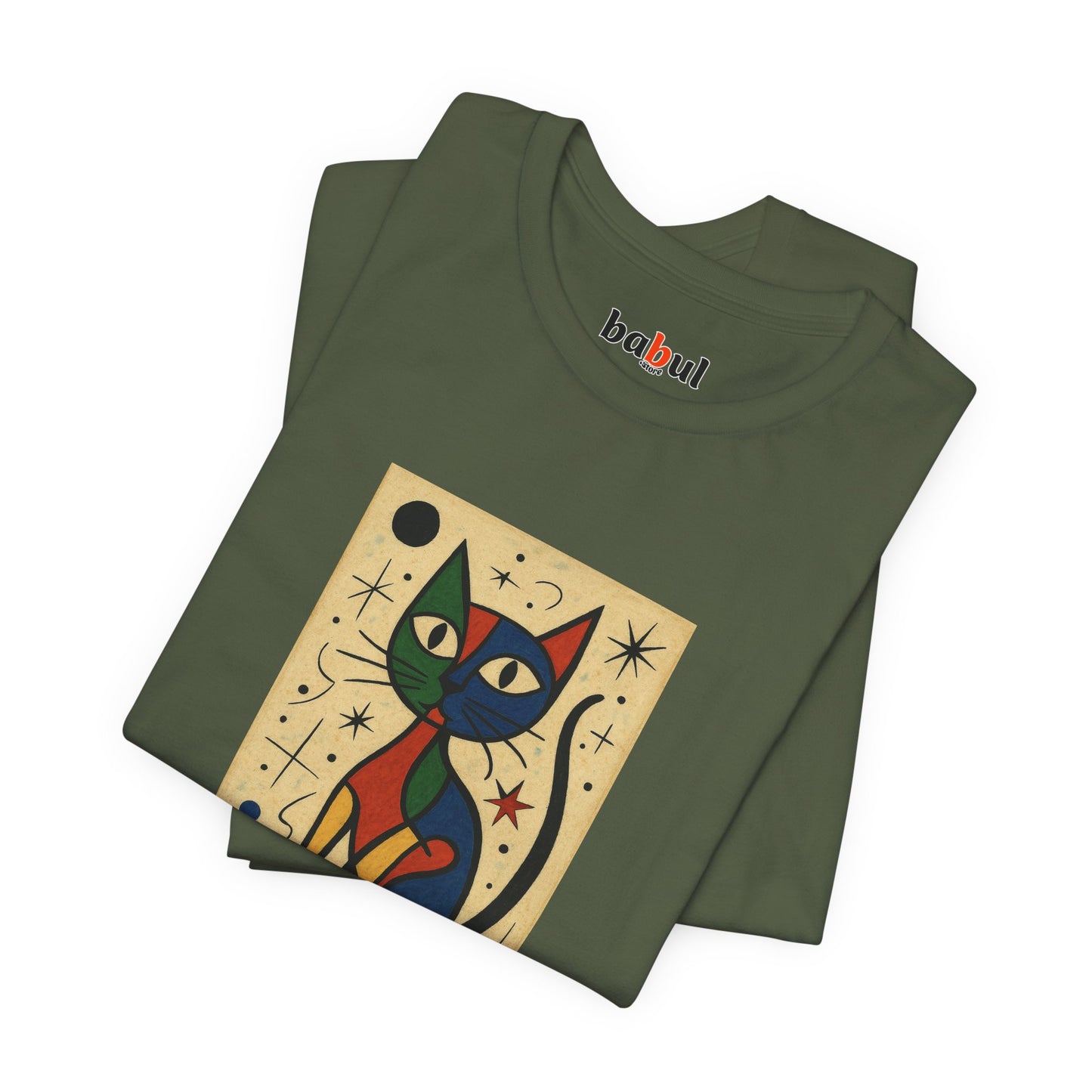 CATART Unisex Jersey Cat T-Shirt - MIRO - Iconic Painting Reimagined with Cats