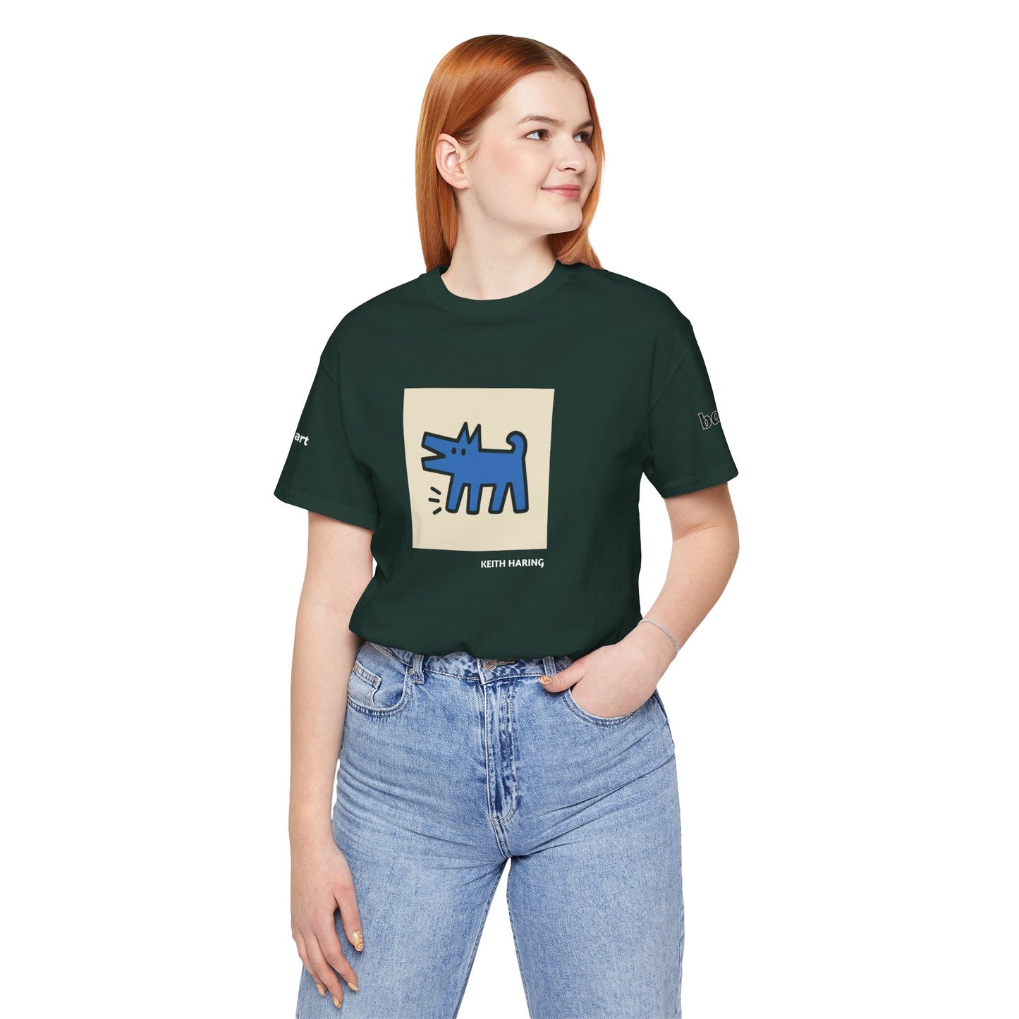 DOGART Unisex Jersey Dog T-Shirt - KEITH HARING - Iconic Painting Reimagined with Dogs
