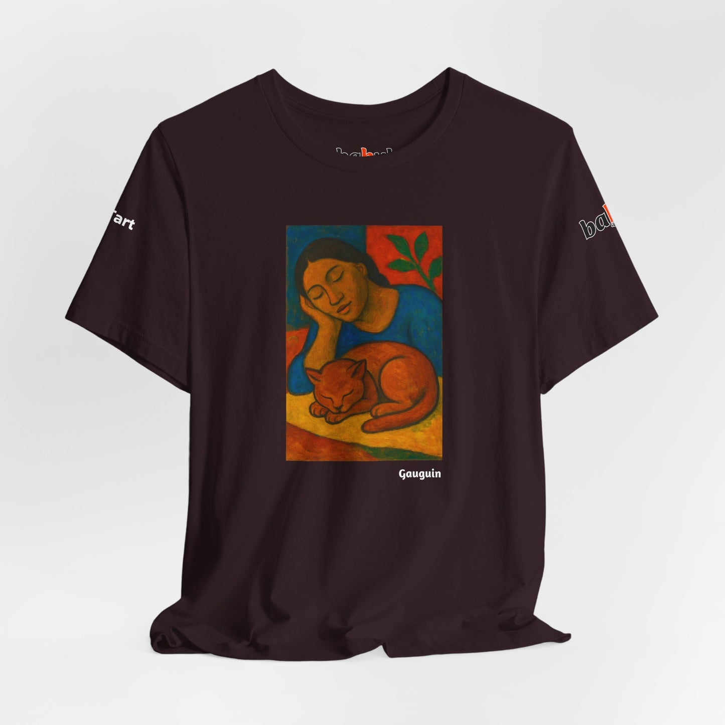 CATART Unisex Jersey Cat T-Shirt - GAUGUIN - Iconic Painting Reimagined with Cats