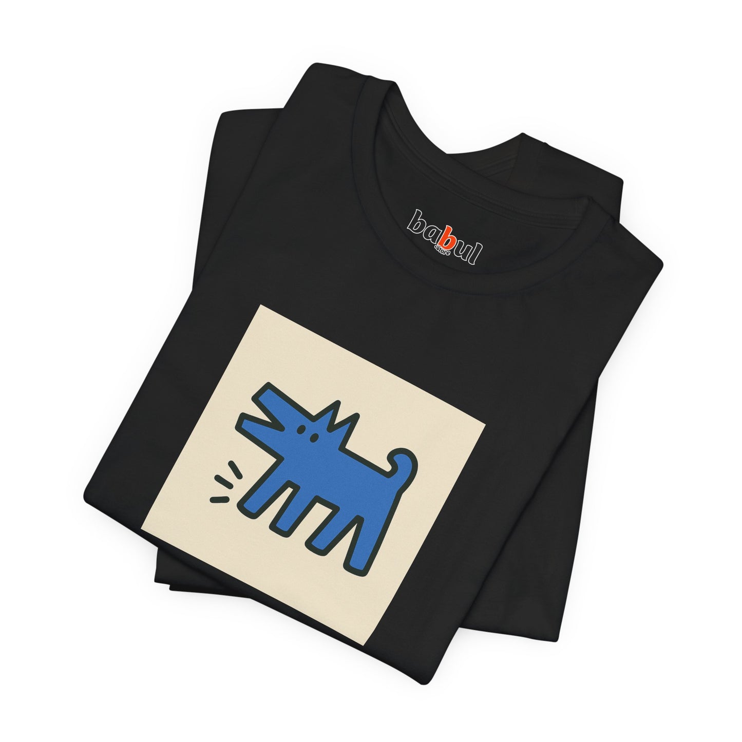 DOGART Unisex Jersey Cat T-Shirt - KEITH HARING - Iconic Painting Reimagined with Dogs