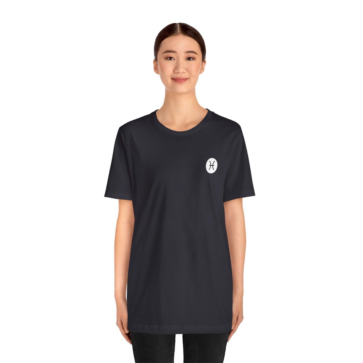 Pisces - Gothic Zodiac, Red Graphic on the back T-Shirt. Zodiac in the Shadows