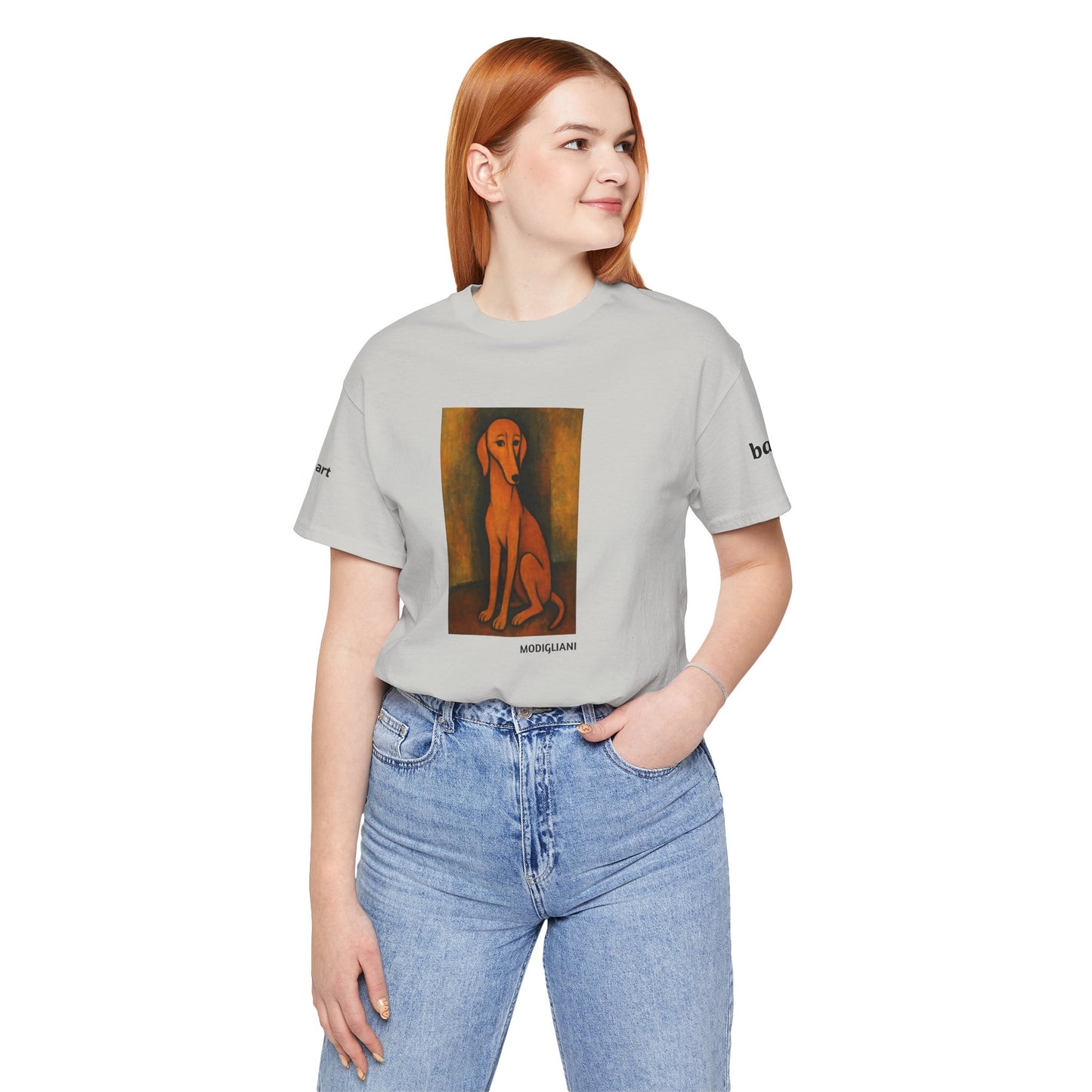 DOGART Unisex Jersey DOG T-Shirt - MODIGLIANI - Iconic Painting Reimagined with Dogs