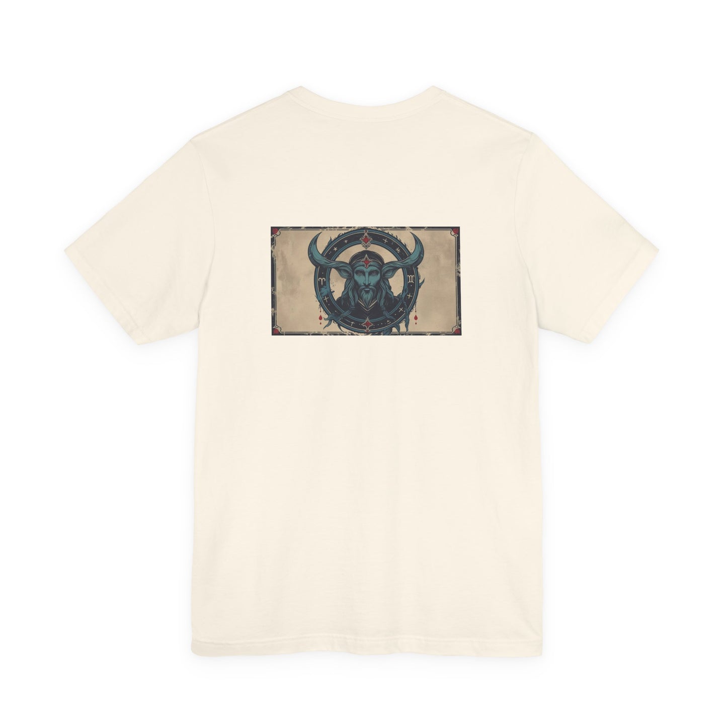 Capricorn - Gothic Zodiac T-Shirt. Blue graphic on the back. Zodiac in the Shadows