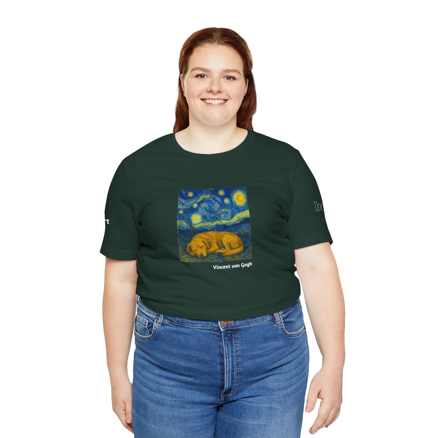 DOGART Unisex Jersey Dog T-Shirt - VAN GOGH - Iconic Painting Reimagined with Dogs