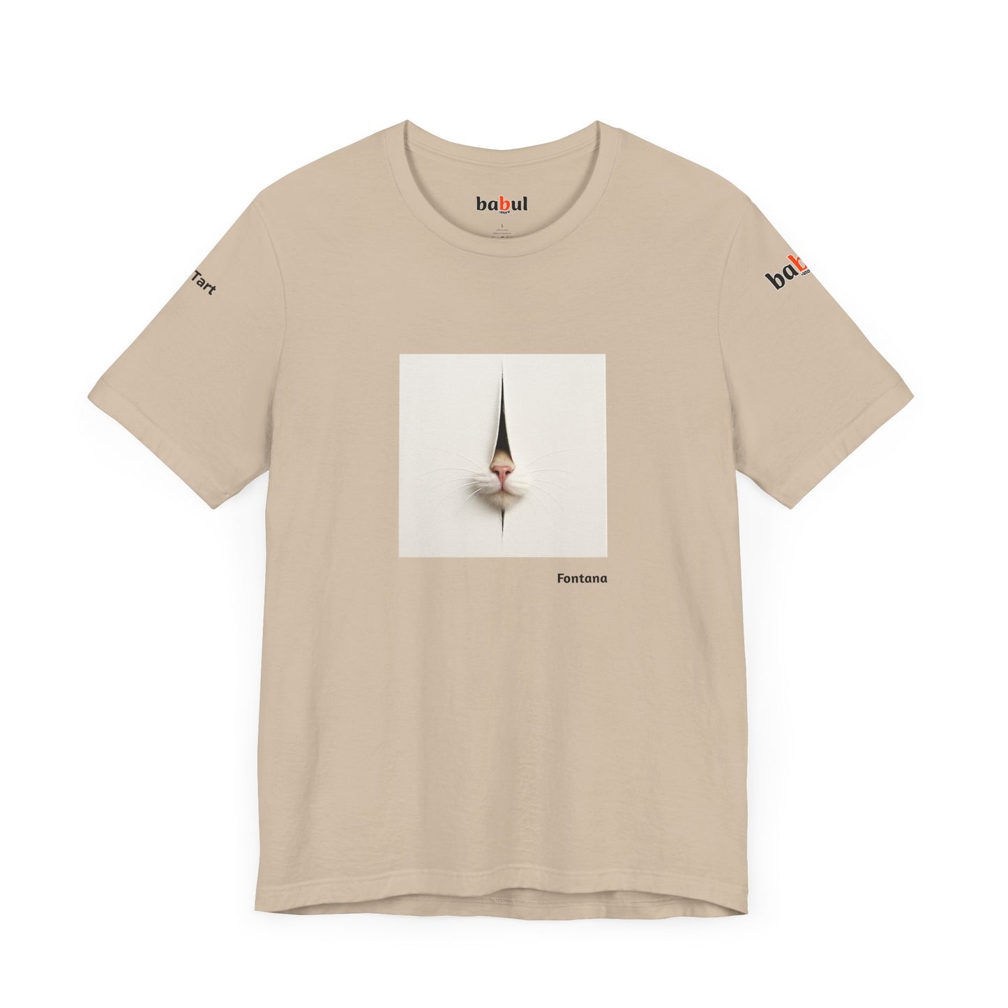 CATART Unisex Jersey Cat T-Shirt - FONTANA - Iconic Painting Reimagined with Cats