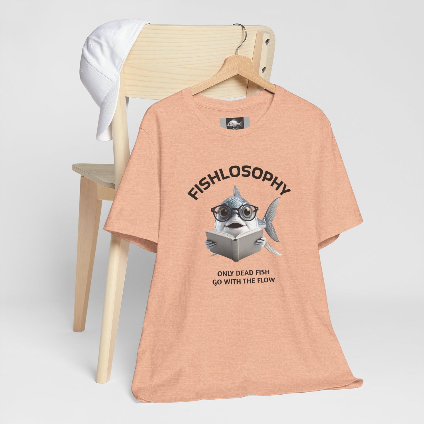 Fishlosophy Unisex Jersey Short Sleeve Tee – Only Dead Fish go with the Flow