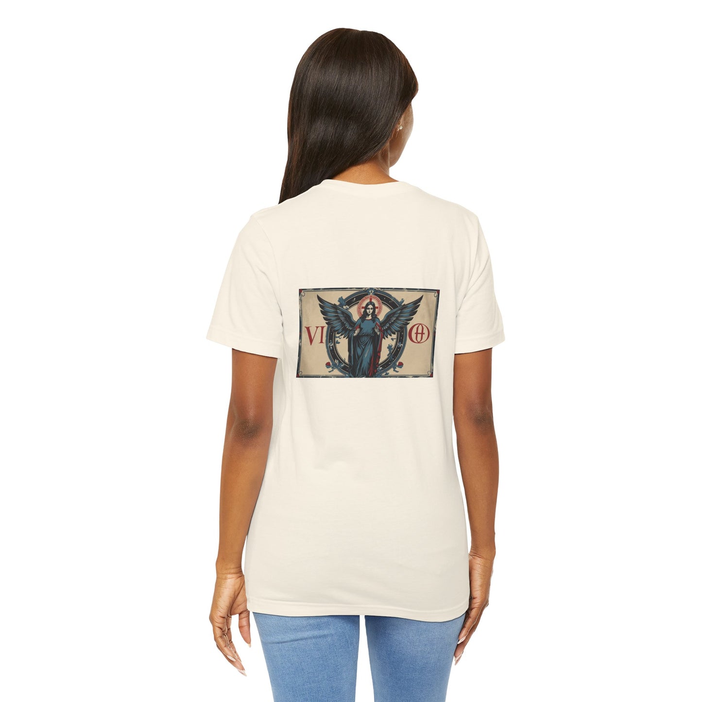 Virgo - Gothic Zodiac T-Shirt. Blue graphic on the back. Zodiac in the Shadows