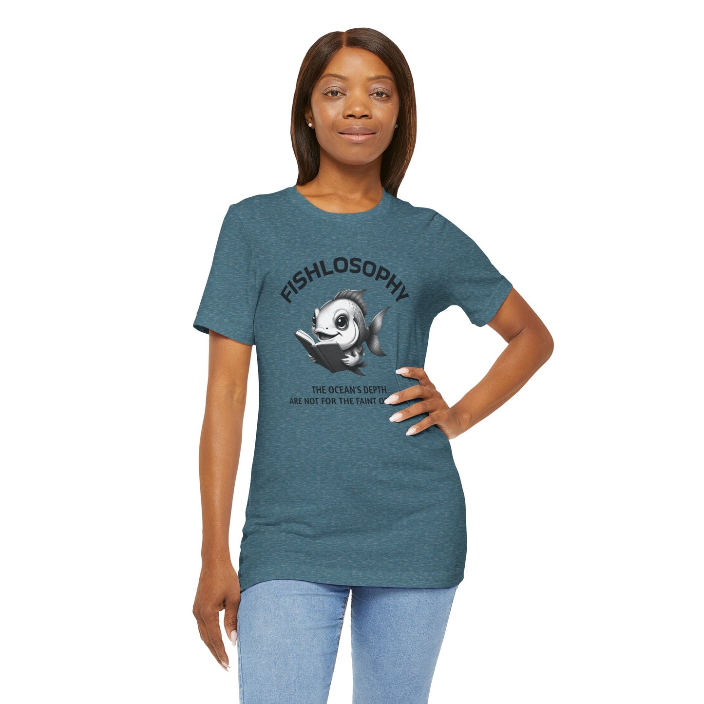 Fishlosophy Unisex Jersey Short Sleeve Tee – The Ocean' depth is not for the faint of heart
