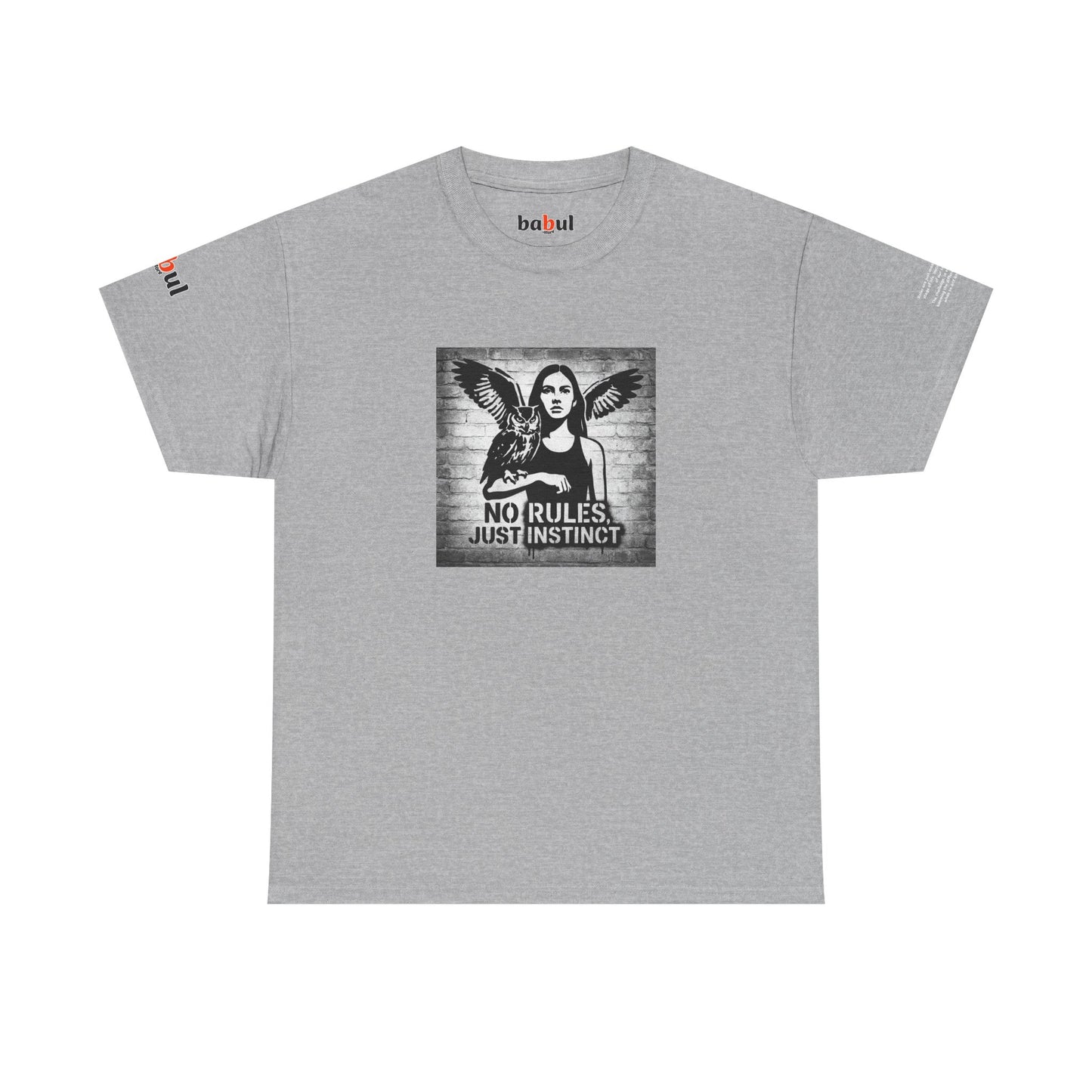 Rebel Graphic Tee - Unisex Heavy Cotton T-Shirt for the Wild at Heart. Rebel Tees, Born to Be Worn - NO RULES, JUST INSTINCT