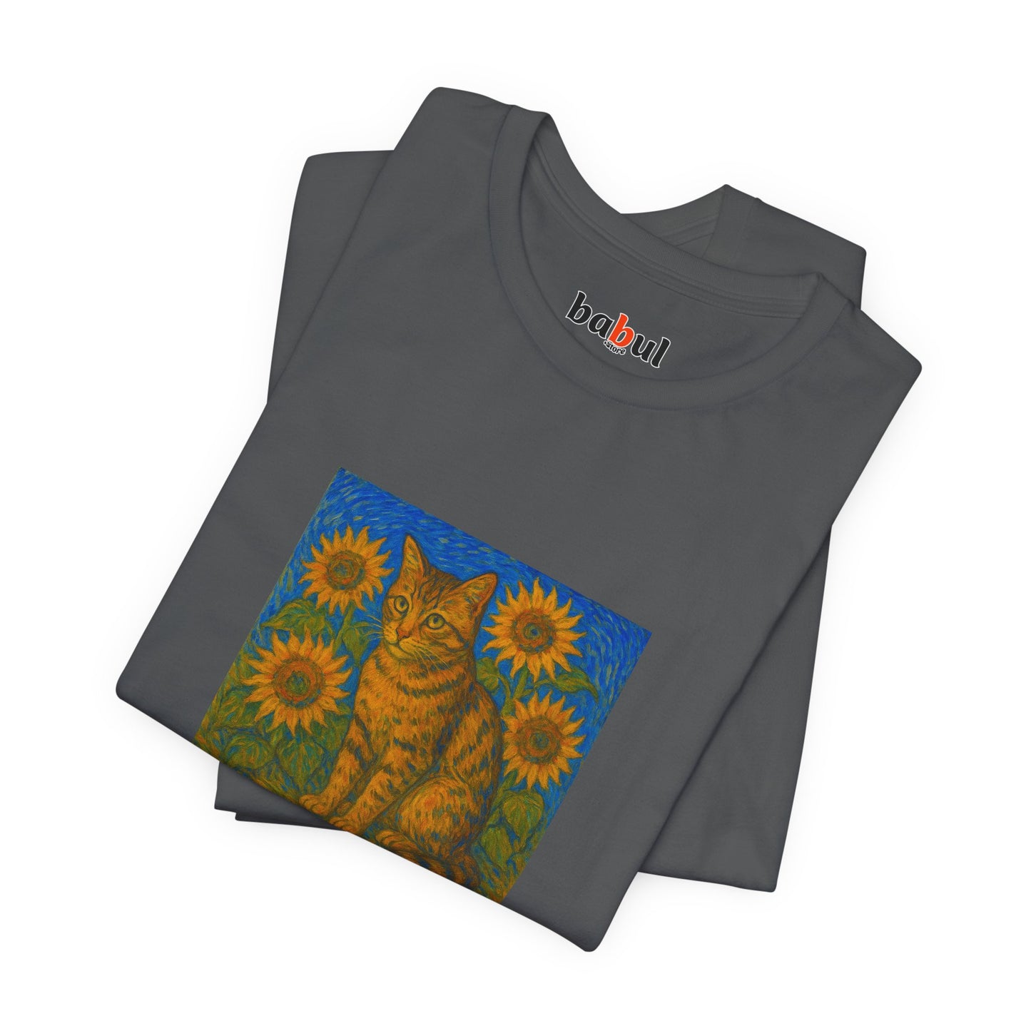 CATART Unisex Jersey Cat T-Shirt - Vincent van Gogh - Iconic Painting Reimagined with Cats