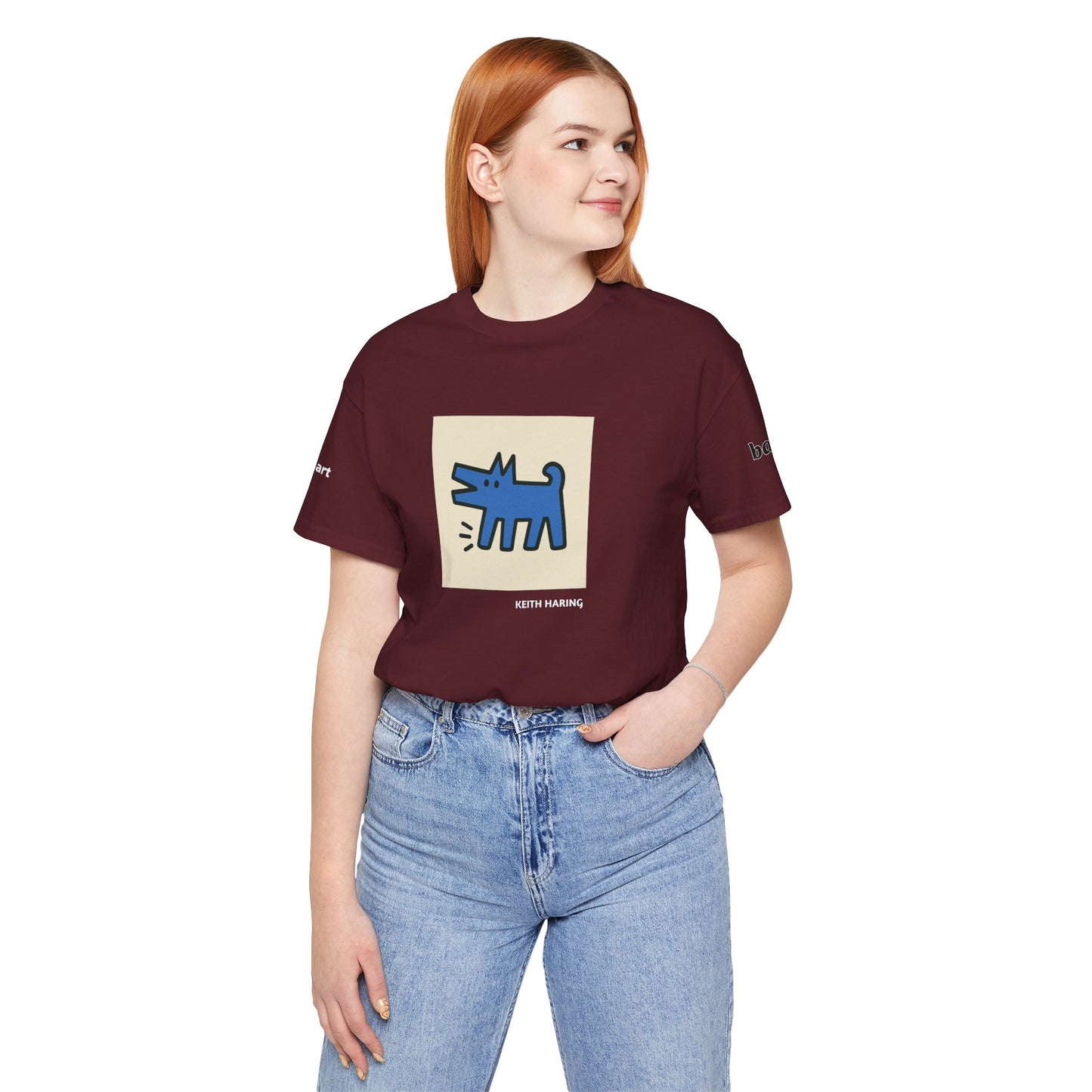 DOGART Unisex Jersey Dog T-Shirt - KEITH HARING - Iconic Painting Reimagined with Dogs