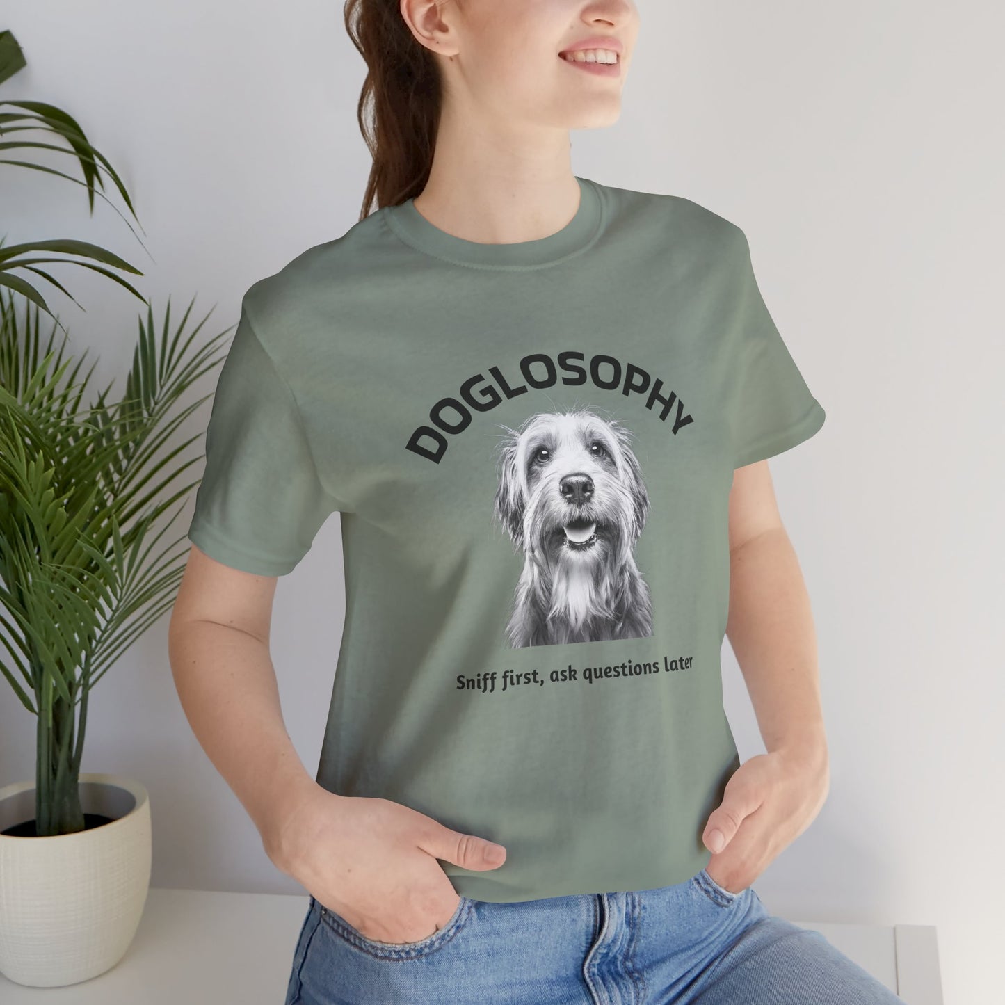 Doglosophy Unisex Jersey Short Sleeve Tee – "Sniff first, ask questions later" Design