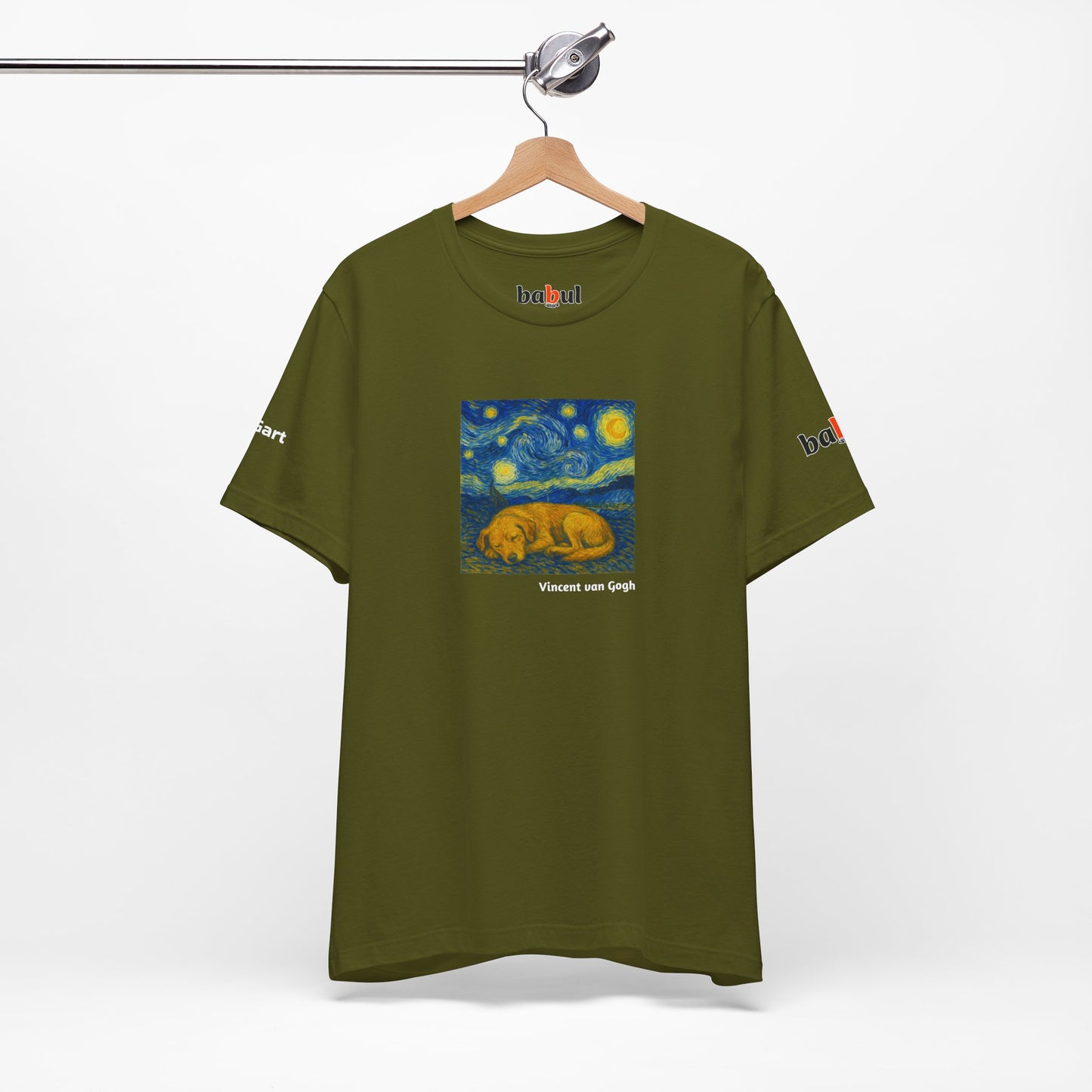 DOGART Unisex Jersey Dog T-Shirt - VAN GOGH - Iconic Painting Reimagined with Dogs