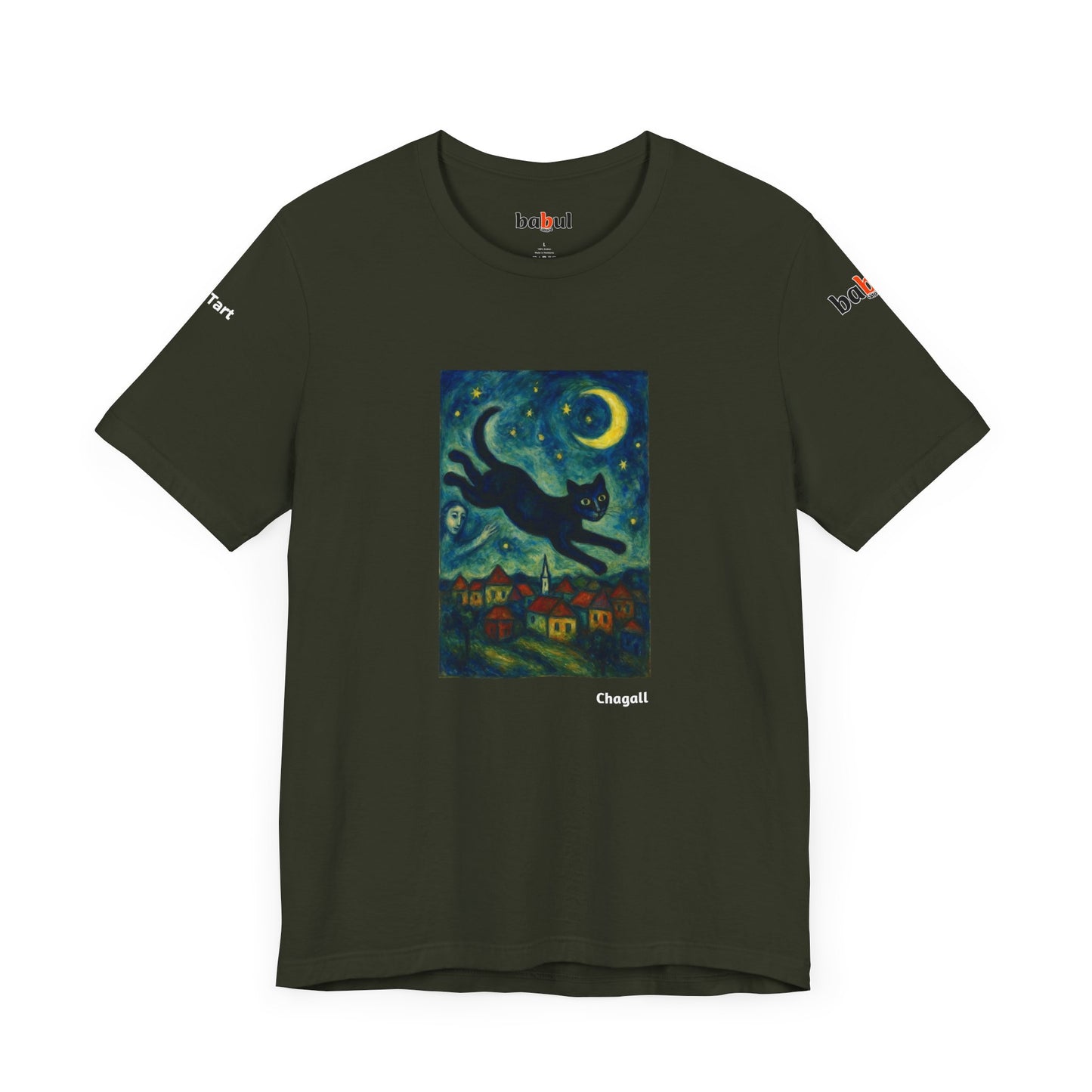 CATART Unisex Jersey Cat T-Shirt - MARC CHAGALL - Iconic Painting Reimagined with Cats