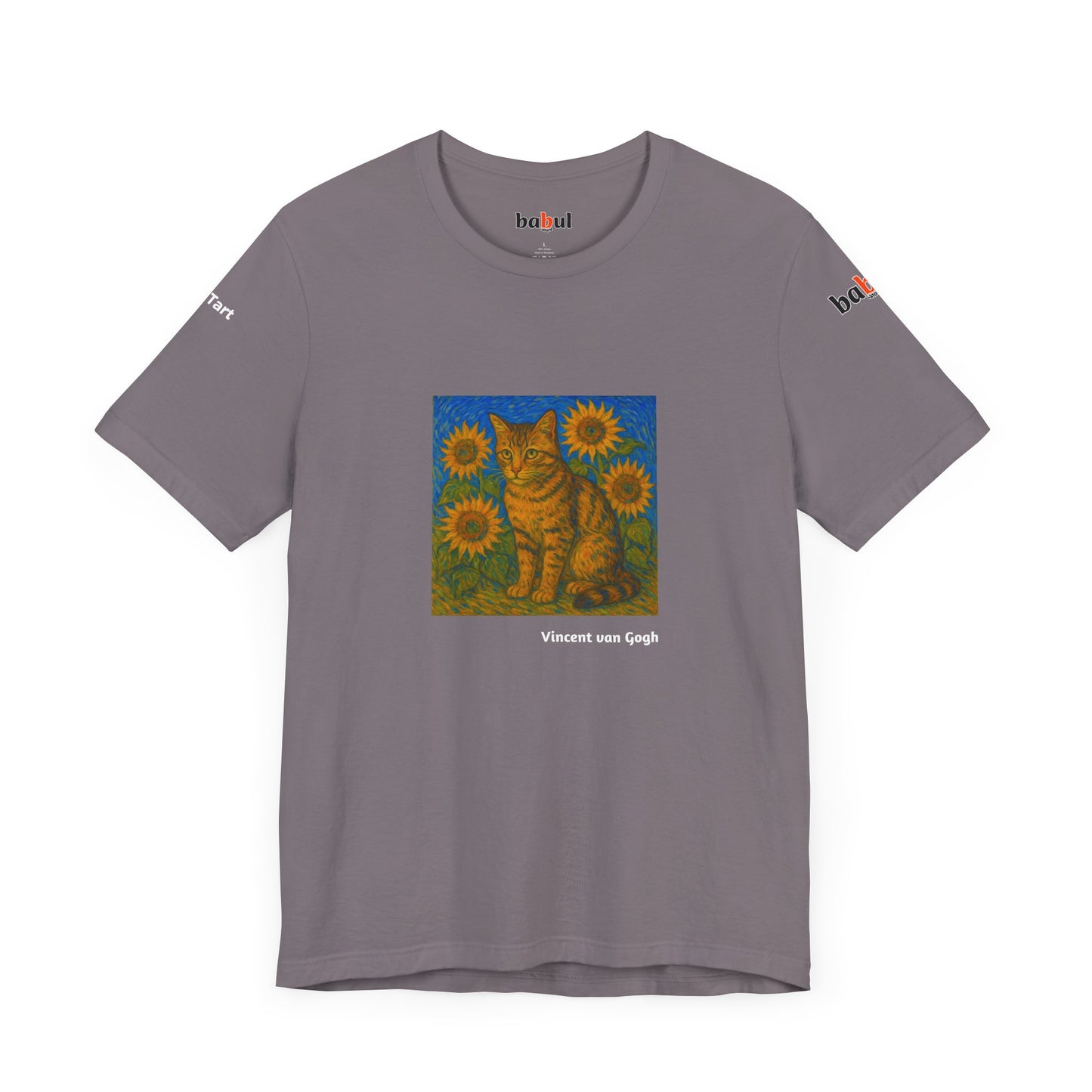 CATART Unisex Jersey Cat T-Shirt - Vincent van Gogh - Iconic Painting Reimagined with Cats