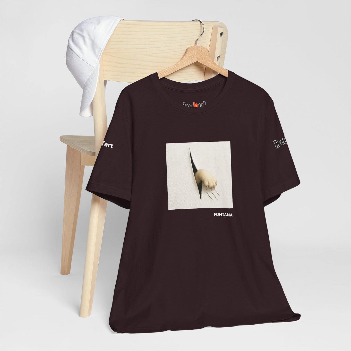 CATART Unisex Jersey Cat T-Shirt - FONTANA - Iconic Painting Reimagined with Cats