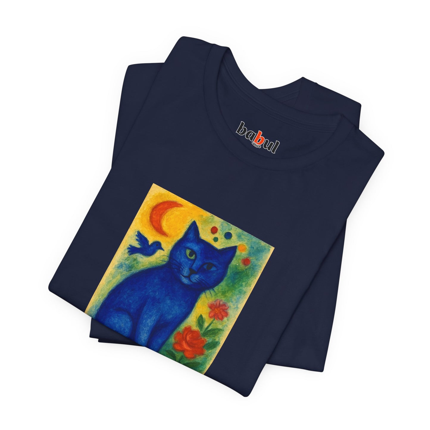 CATART Unisex Jersey Cat T-Shirt - MARC CHAGALL - Iconic Painting Reimagined with Cats