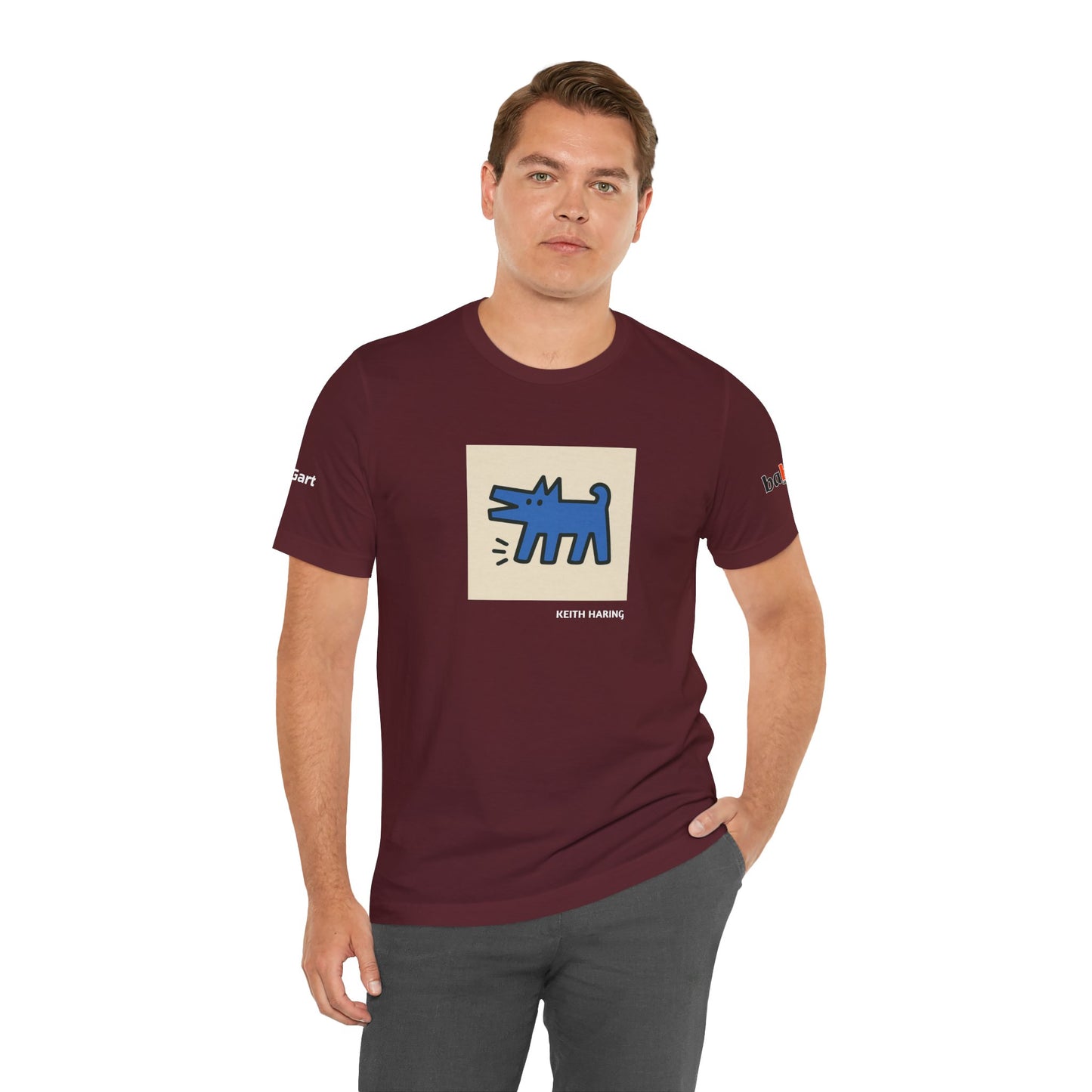 DOGART Unisex Jersey Dog T-Shirt - KEITH HARING - Iconic Painting Reimagined with Dogs