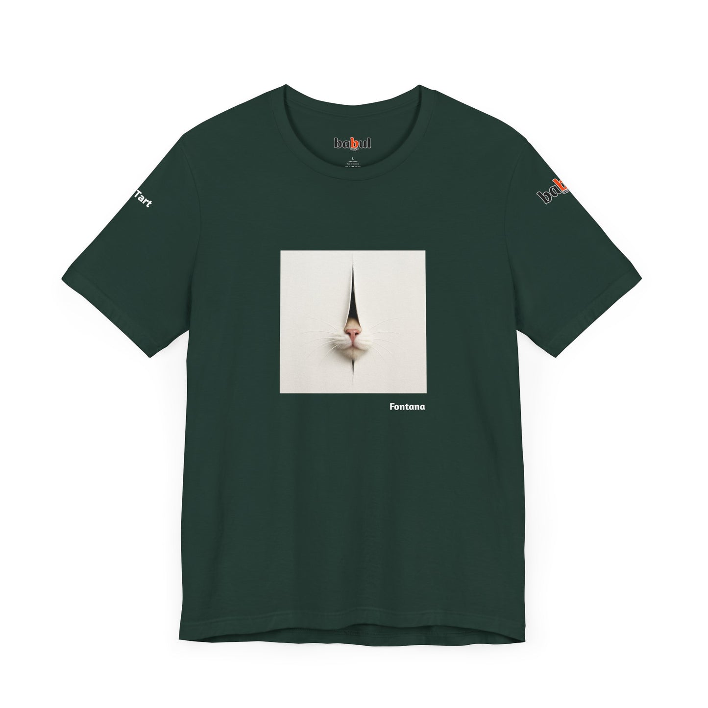 CATART Unisex Jersey Cat T-Shirt - FONTANA - Iconic Painting Reimagined with Cats