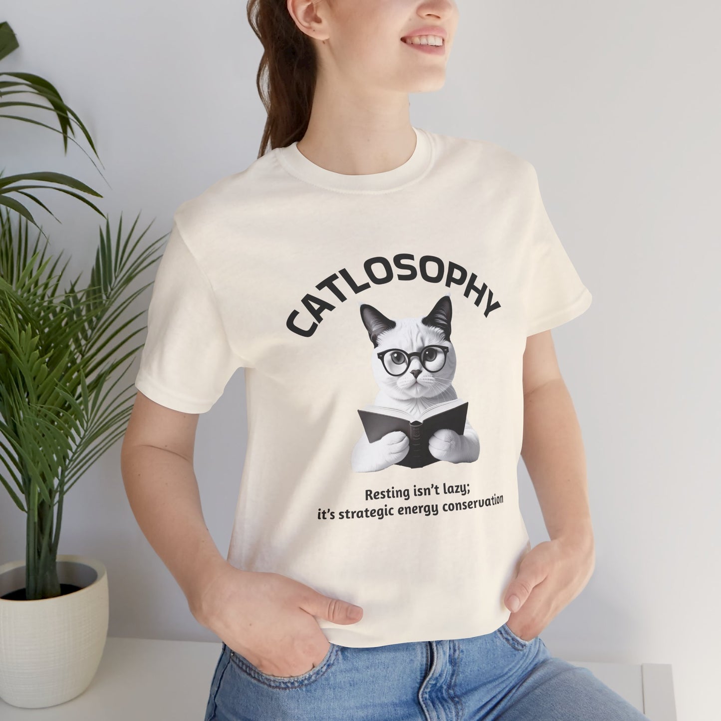 Catlosophy Unisex Jersey Short Sleeve Tee – "Resting isn't Lazy" Design