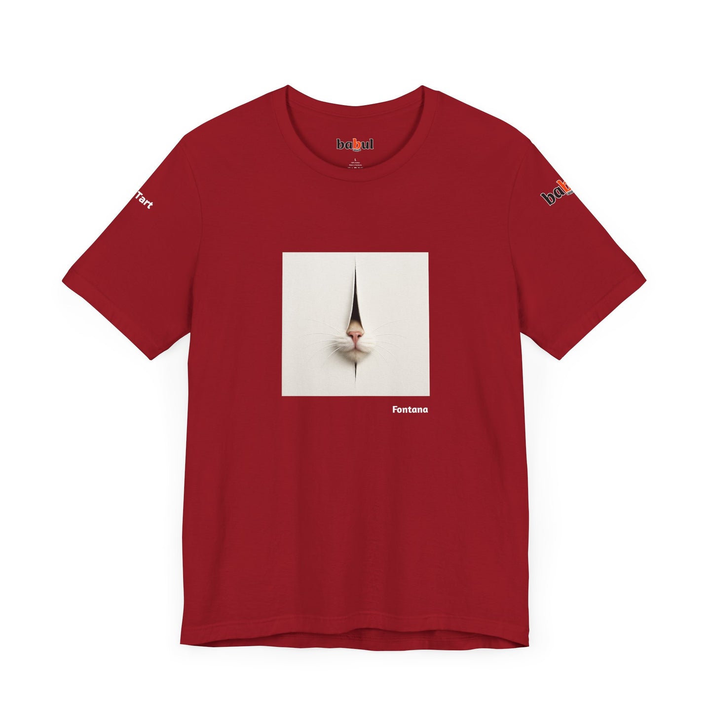 CATART Unisex Jersey Cat T-Shirt - FONTANA - Iconic Painting Reimagined with Cats