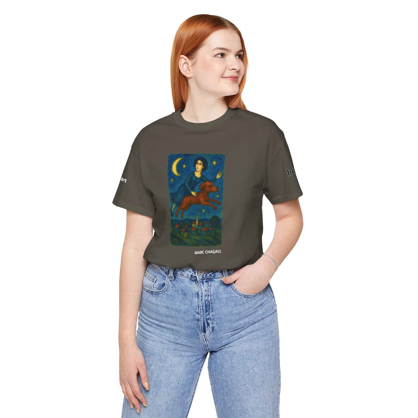 DOGART Unisex Jersey Dog T-Shirt - MARC CHAGALL - Iconic Painting Reimagined with Dogs