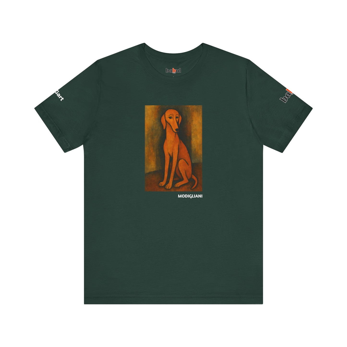 DOGART Unisex Jersey DOG T-Shirt - MODIGLIANI - Iconic Painting Reimagined with Dogs