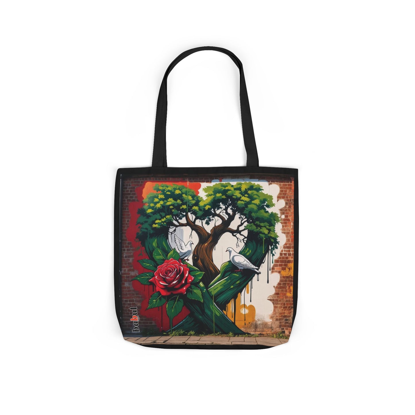 Artistic Surge - Eco-Friendly Canvas Tote Bag - HEART WITH ROSE