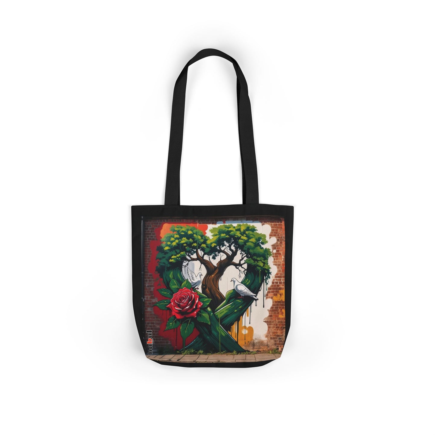 Artistic Surge - Eco-Friendly Canvas Tote Bag - HEART WITH ROSE