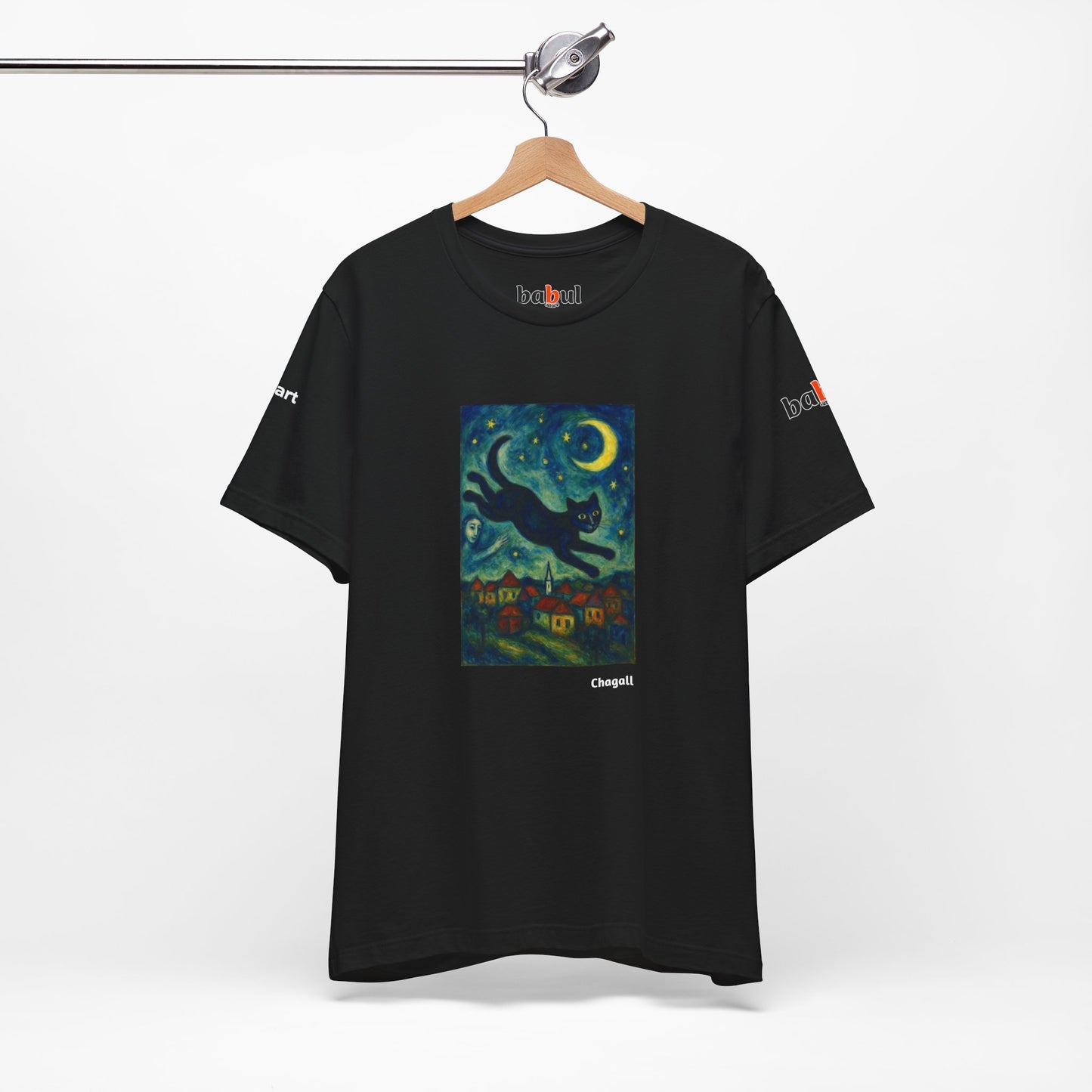 CATART Unisex Jersey Cat T-Shirt - MARC CHAGALL - Iconic Painting Reimagined with Cats