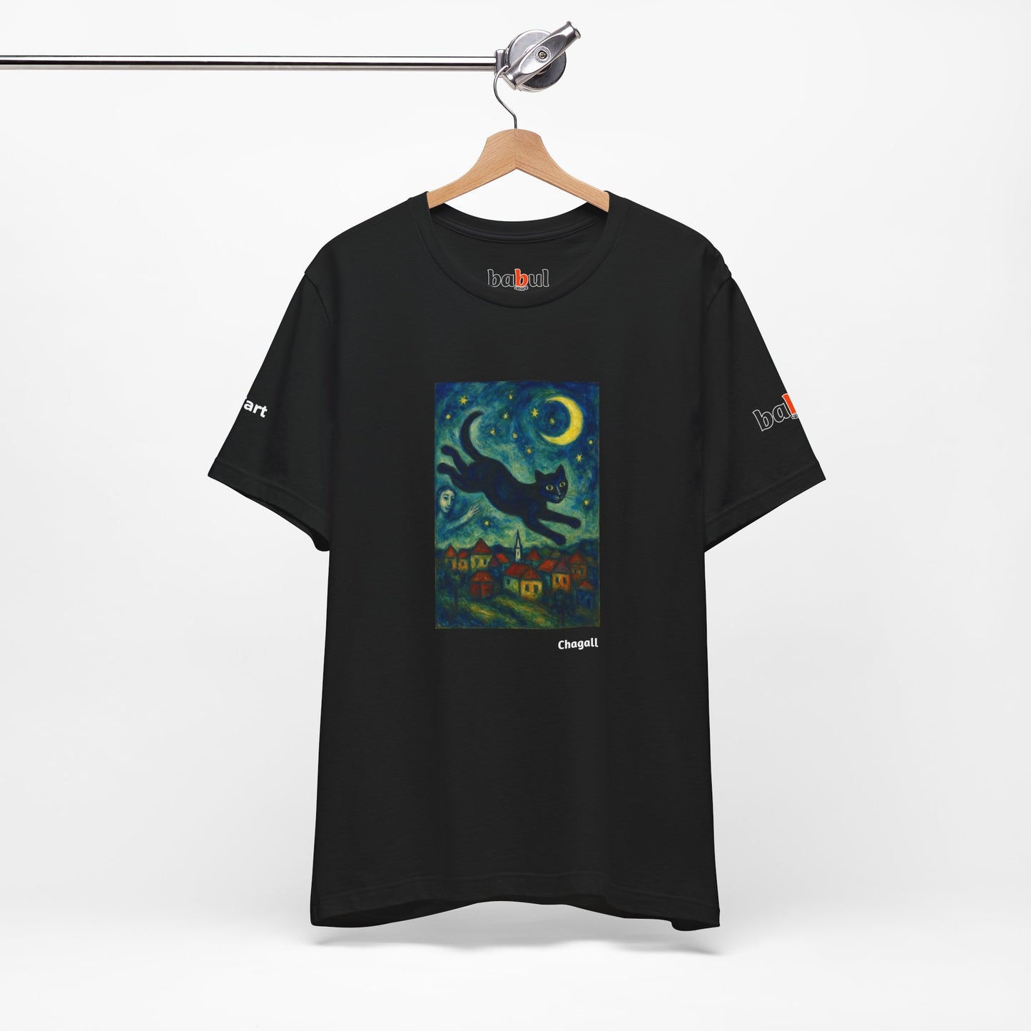 CATART Unisex Jersey Cat T-Shirt - MARC CHAGALL - Iconic Painting Reimagined with Cats
