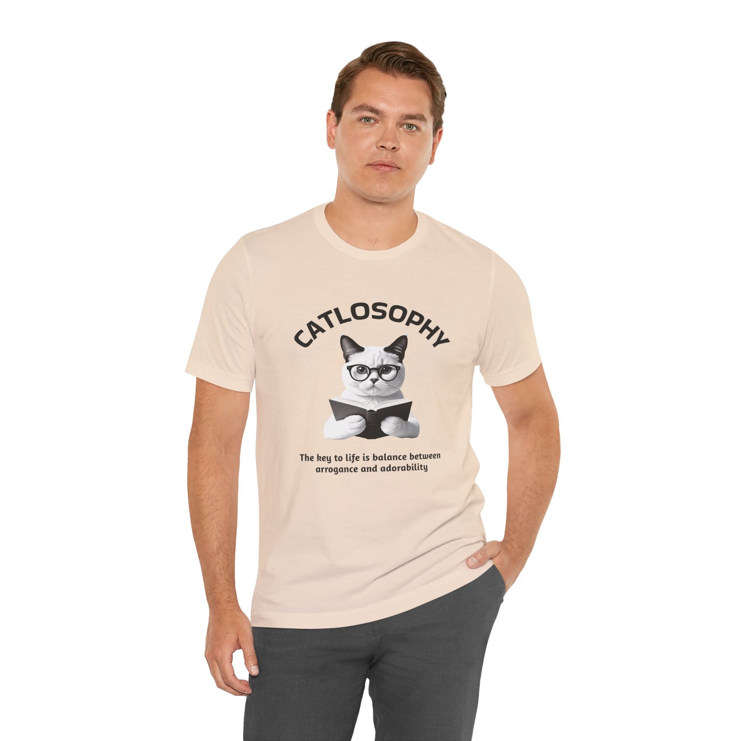 Catlosophy Unisex Jersey Short Sleeve Tee – "The Key to Life" Design
