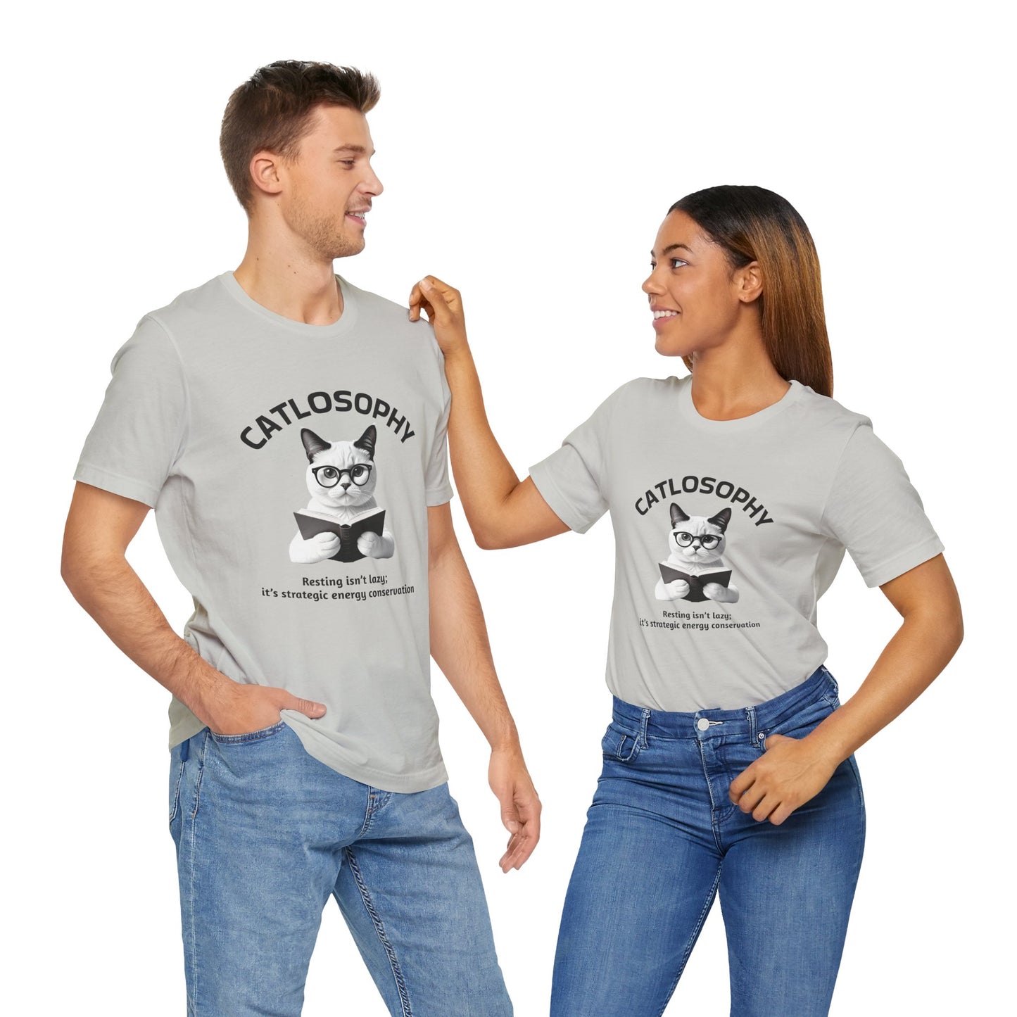 Catlosophy Unisex Jersey Short Sleeve Tee – "Resting isn't Lazy" Design