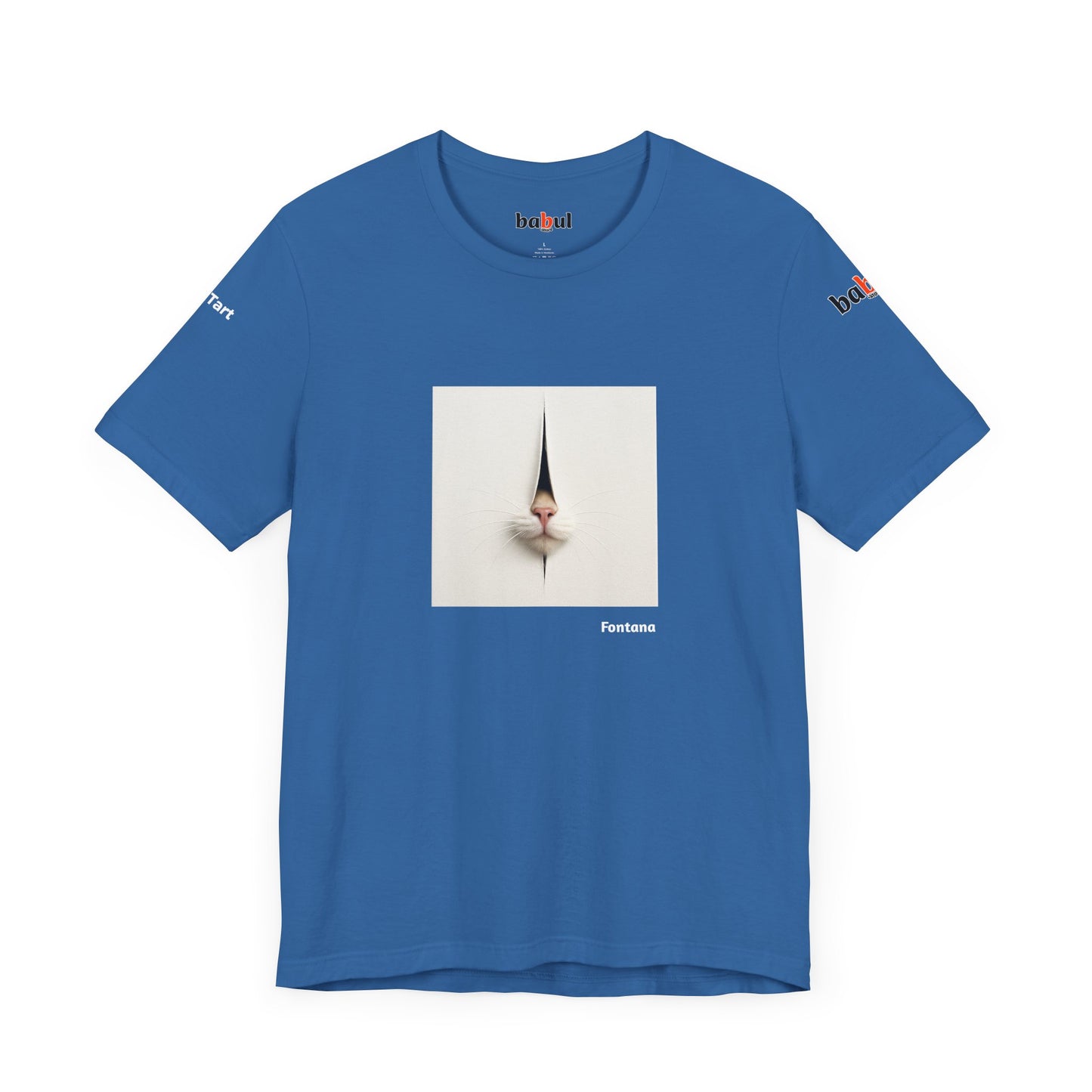 CATART Unisex Jersey Cat T-Shirt - FONTANA - Iconic Painting Reimagined with Cats