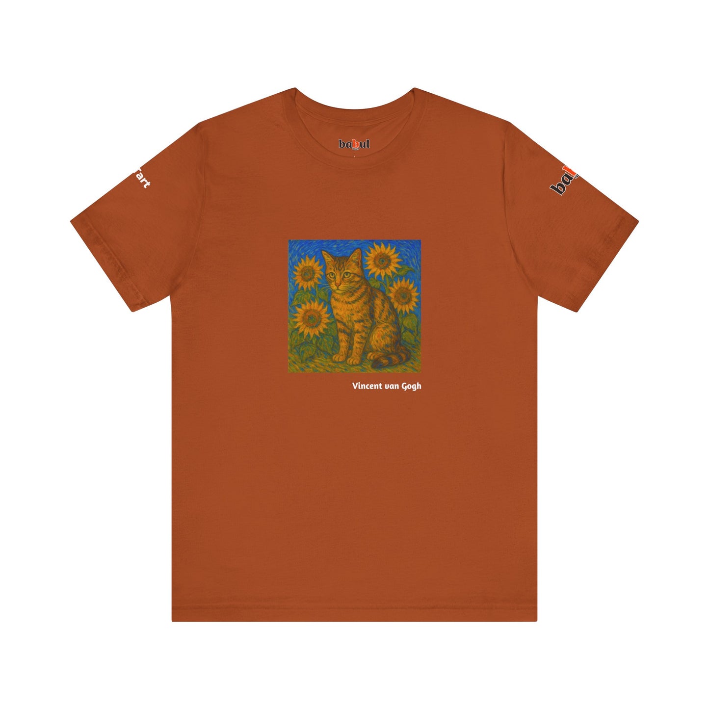 CATART Unisex Jersey Cat T-Shirt - Vincent van Gogh - Iconic Painting Reimagined with Cats