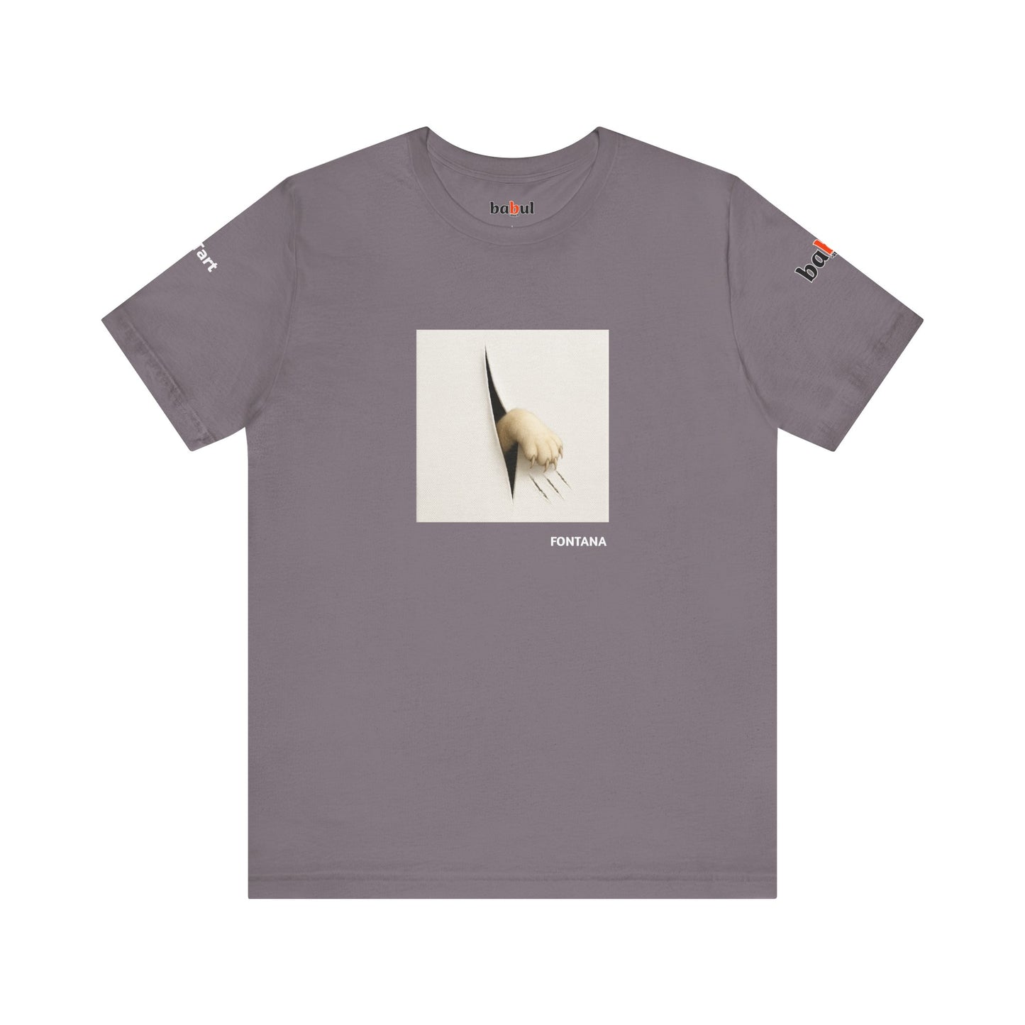CATART Unisex Jersey Cat T-Shirt - FONTANA - Iconic Painting Reimagined with Cats