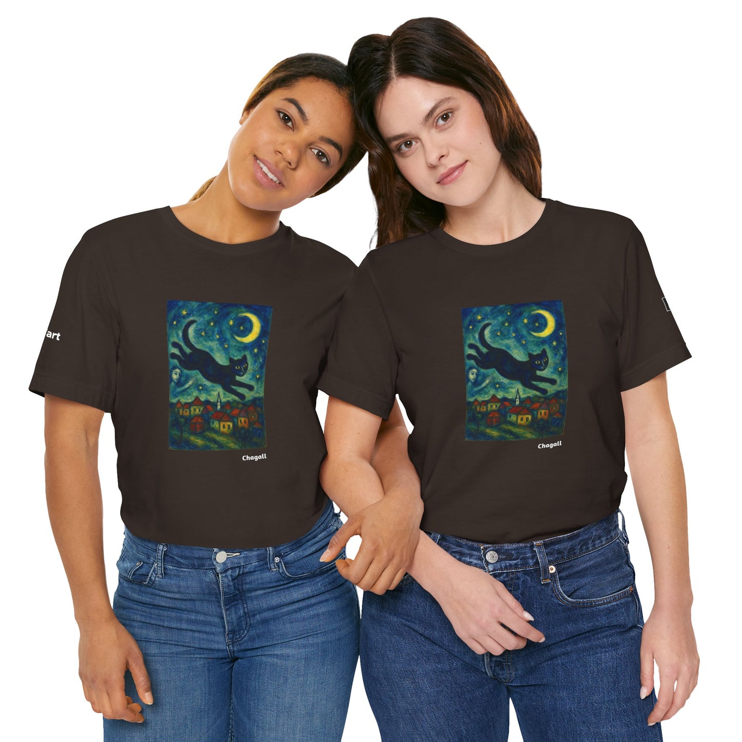 CATART Unisex Jersey Cat T-Shirt - MARC CHAGALL - Iconic Painting Reimagined with Cats