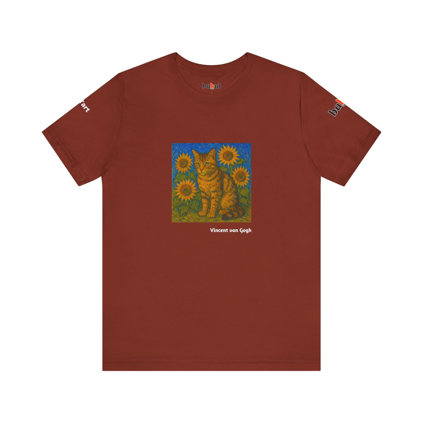 CATART Unisex Jersey Cat T-Shirt - Vincent van Gogh - Iconic Painting Reimagined with Cats