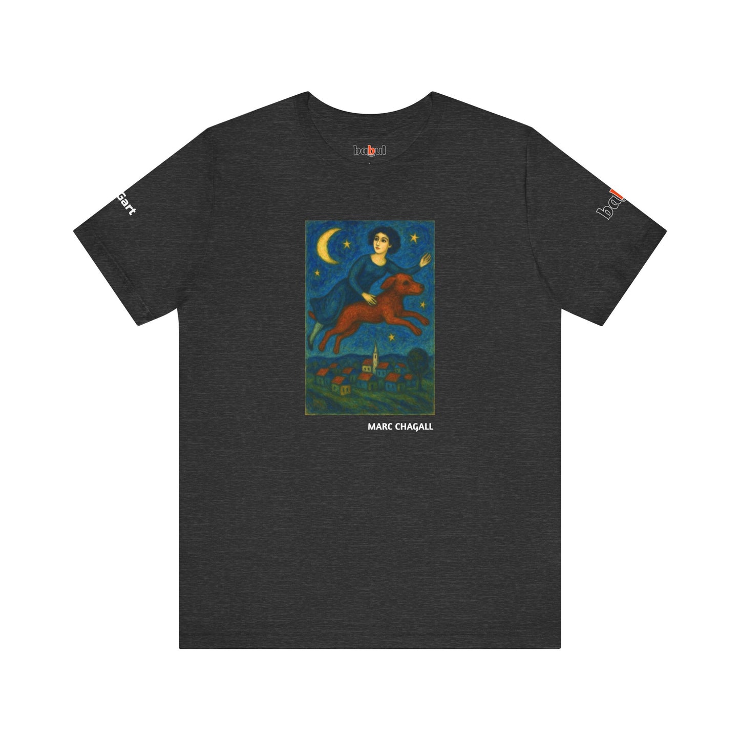 DOGART Unisex Jersey Dog T-Shirt - MARC CHAGALL - Iconic Painting Reimagined with Dogs