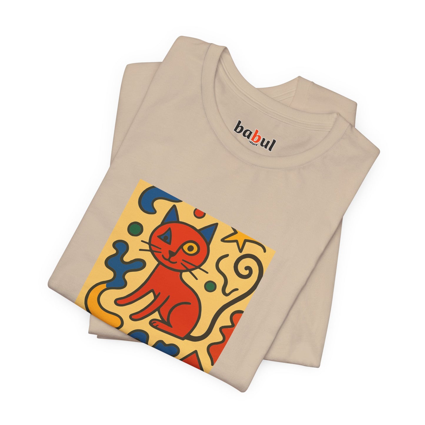 CATART Unisex Jersey Cat T-Shirt - MIRO - Iconic Painting Reimagined with Cats