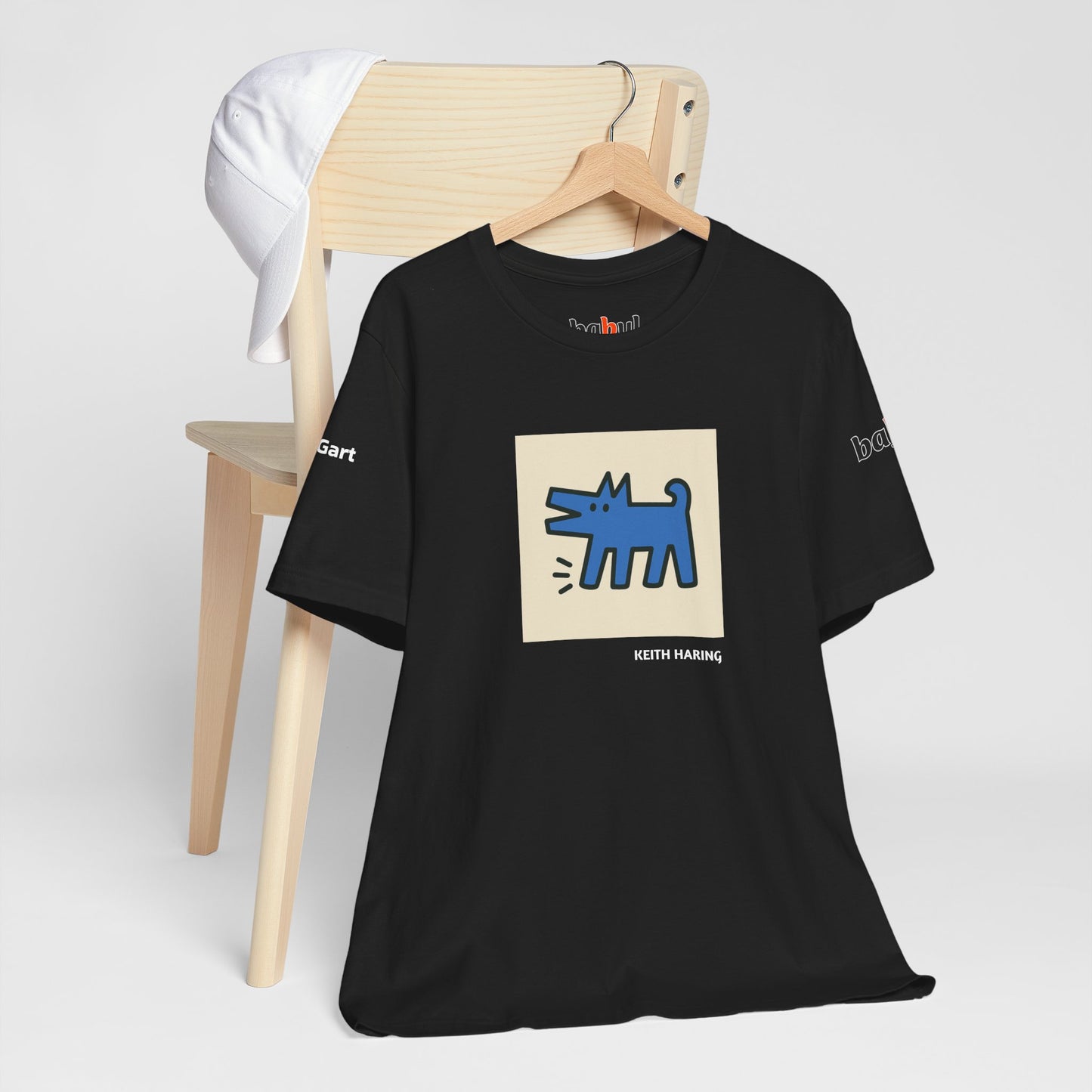 DOGART Unisex Jersey Cat T-Shirt - KEITH HARING - Iconic Painting Reimagined with Dogs