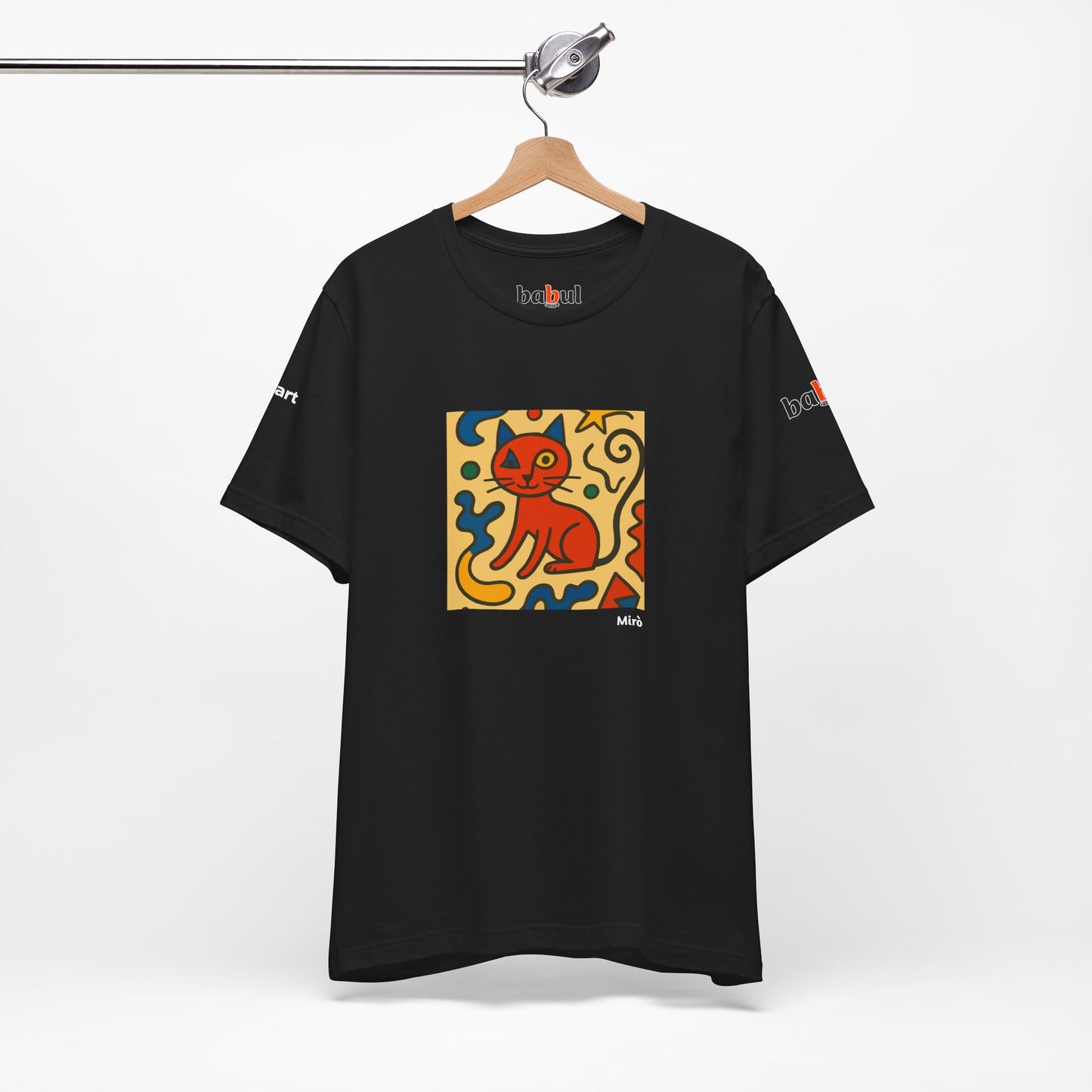 CATART Unisex Jersey Cat T-Shirt - MIRO - Iconic Painting Reimagined with Cats