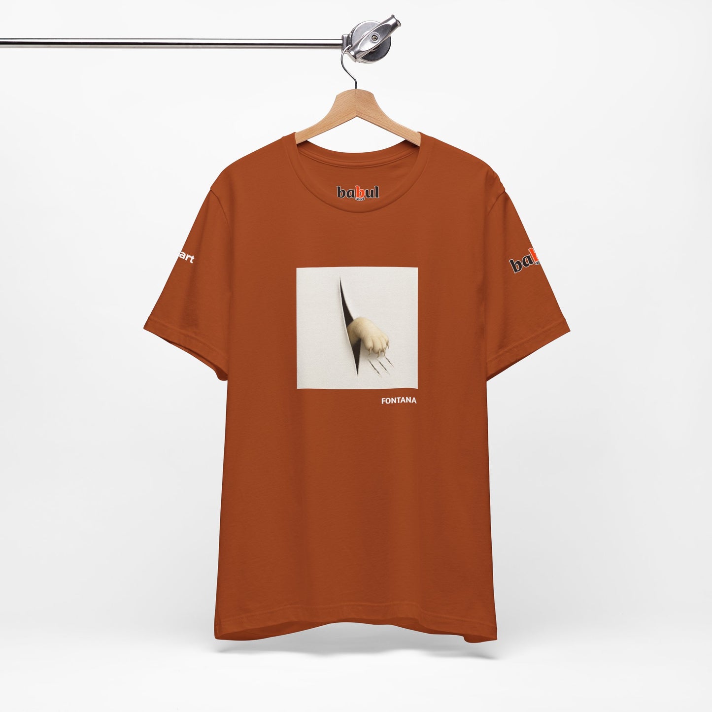 CATART Unisex Jersey Cat T-Shirt - FONTANA - Iconic Painting Reimagined with Cats
