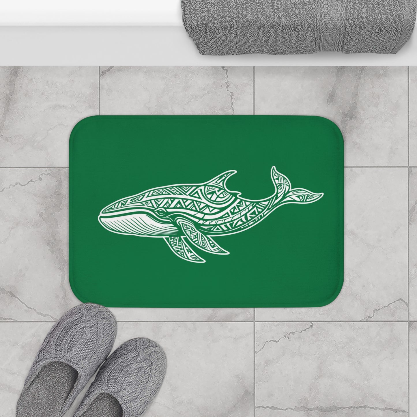 Tribal Bath Mat. Ocean Energy, Tribal Style