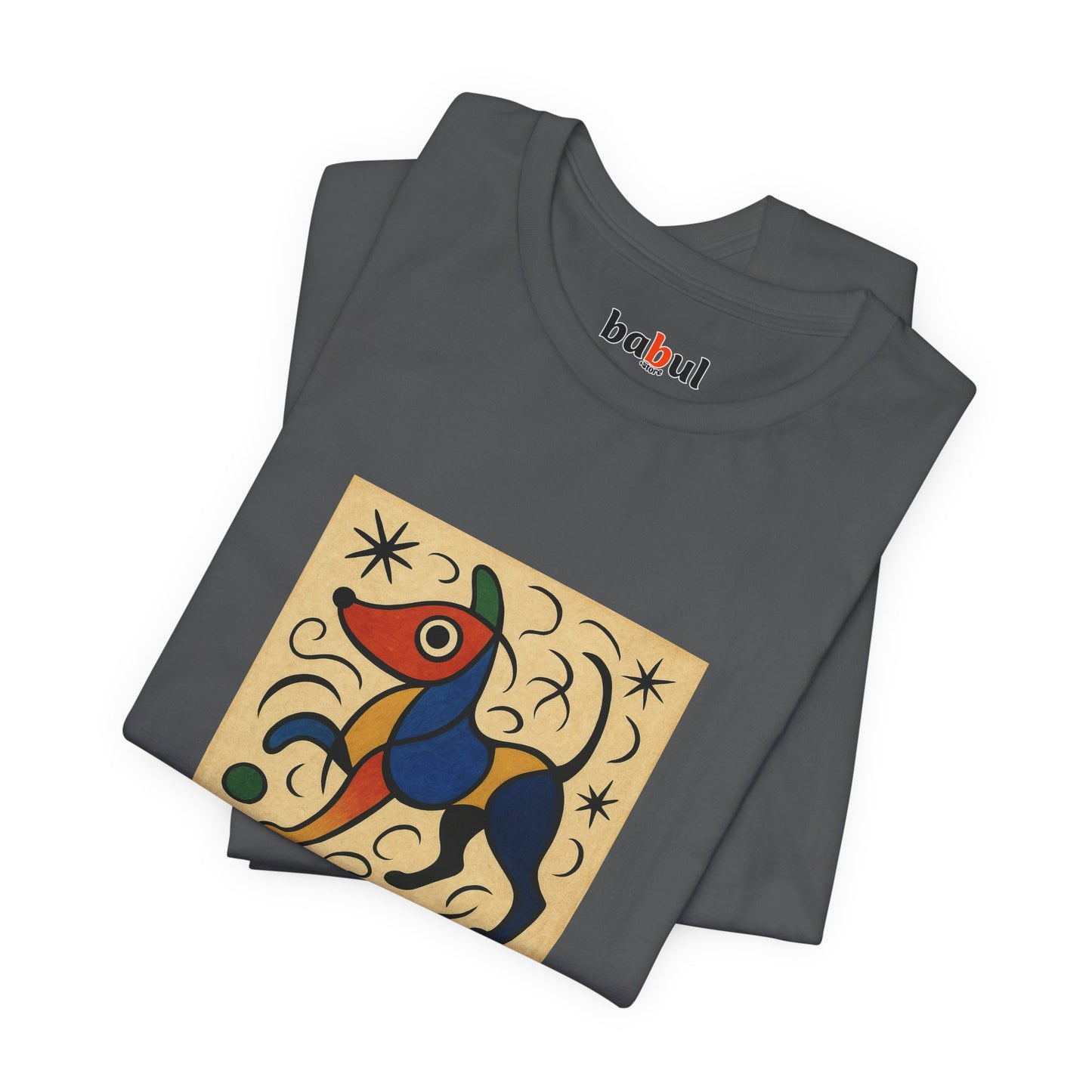DOGART Unisex Jersey Dog T-Shirt - MIRO - Iconic Painting Reimagined with Dogs