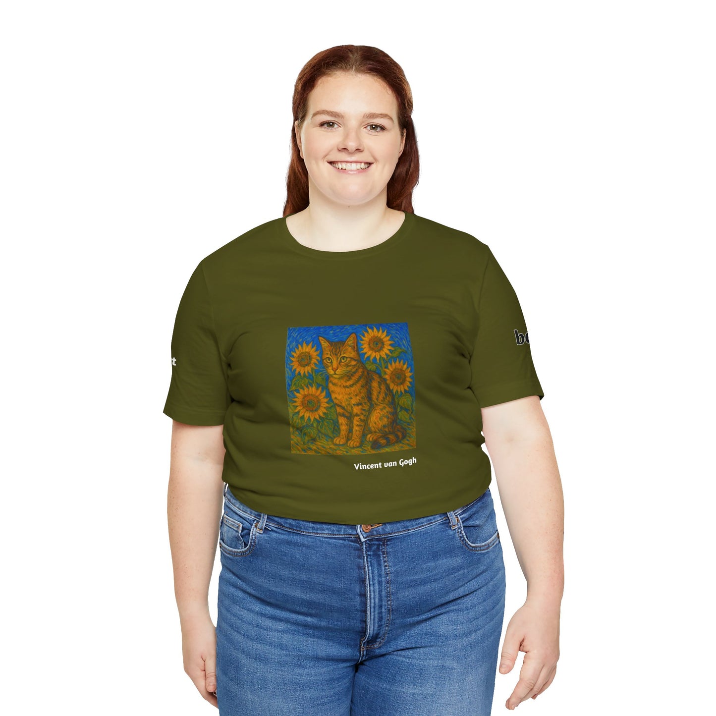 CATART Unisex Jersey Cat T-Shirt - Vincent van Gogh - Iconic Painting Reimagined with Cats