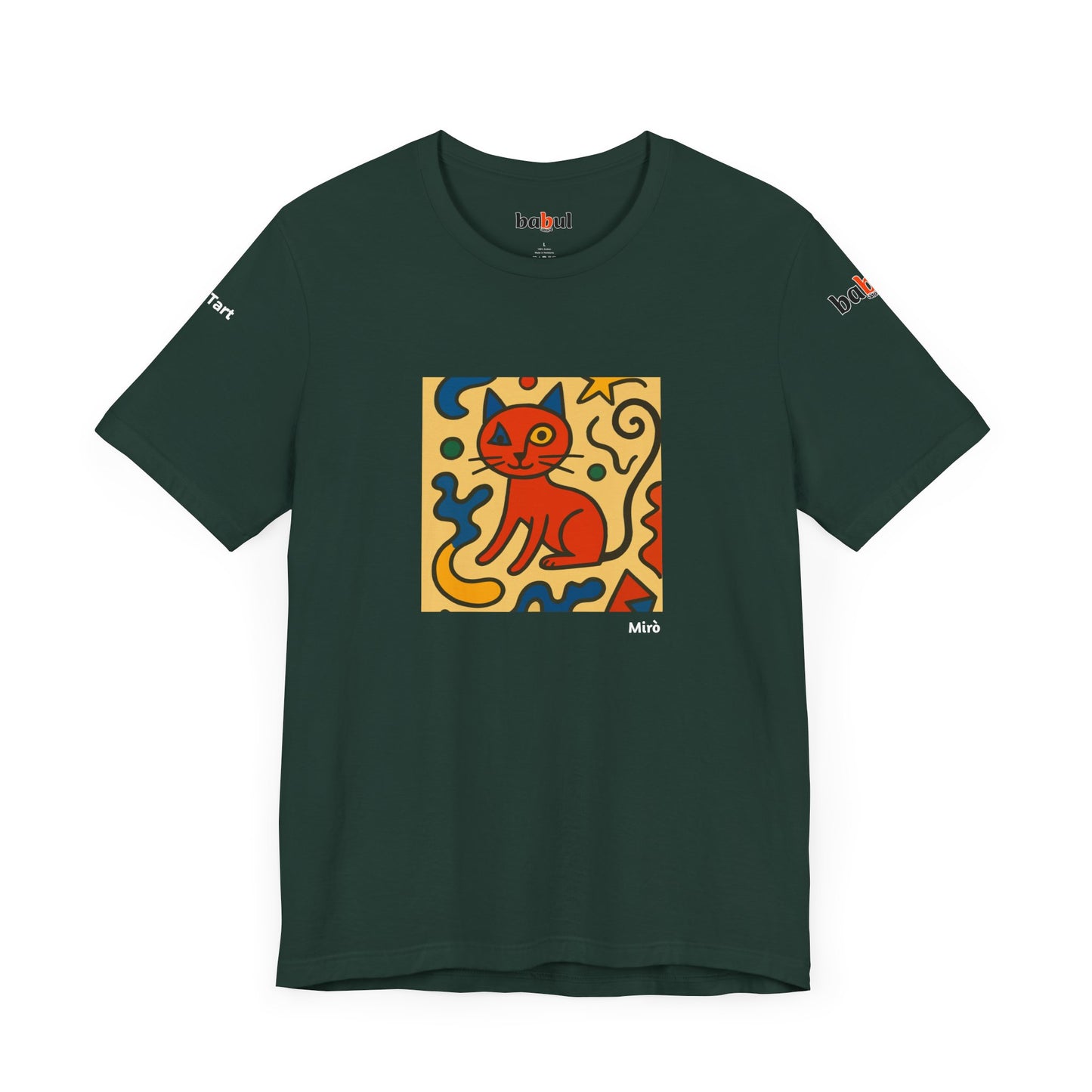 CATART Unisex Jersey Cat T-Shirt - MIRO - Iconic Painting Reimagined with Cats