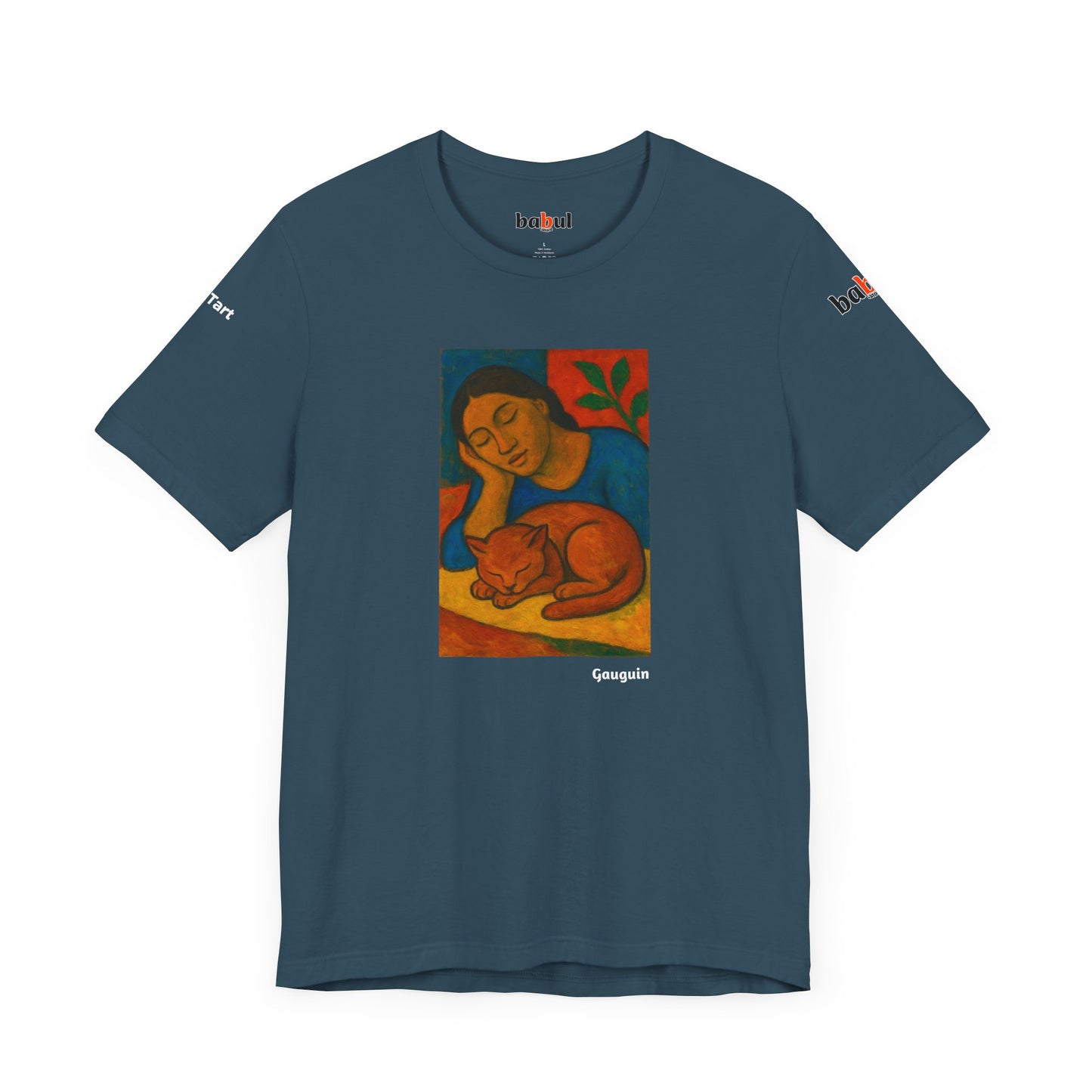 CATART Unisex Jersey Cat T-Shirt - GAUGUIN - Iconic Painting Reimagined with Cats