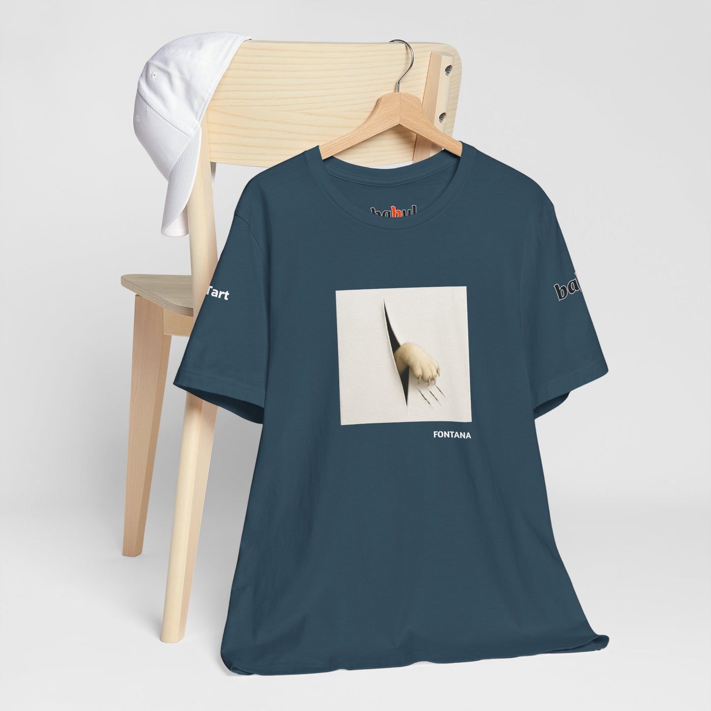 CATART Unisex Jersey Cat T-Shirt - FONTANA - Iconic Painting Reimagined with Cats